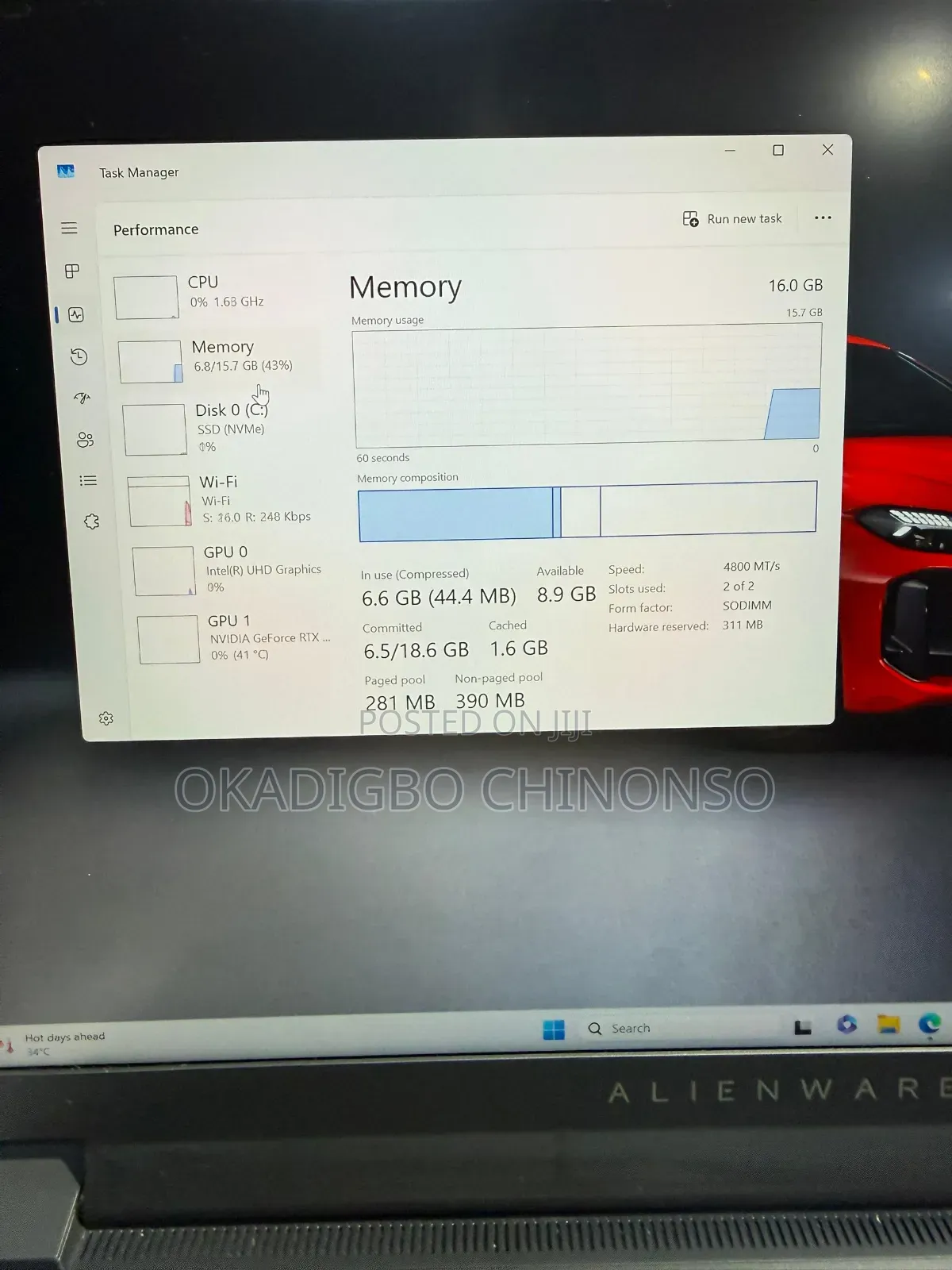 Laptop Dell Alienware M16 R2 16GB Intel Core i9 SSD 1T