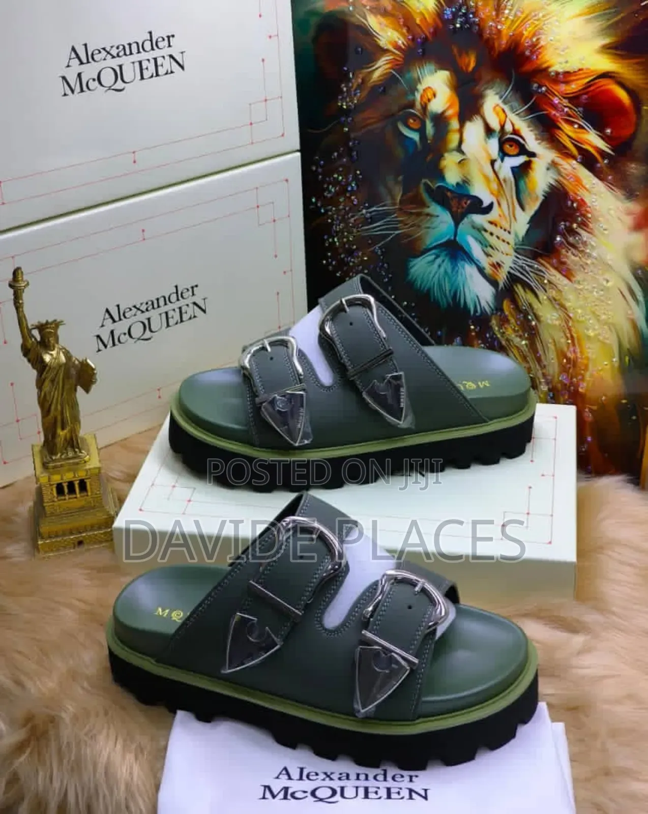 Quality Original Alexander McQueen Unisex Slide Black
