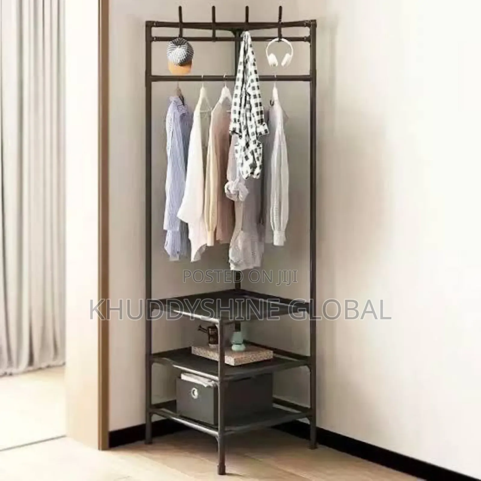 Corner Cloth Rack (Black)