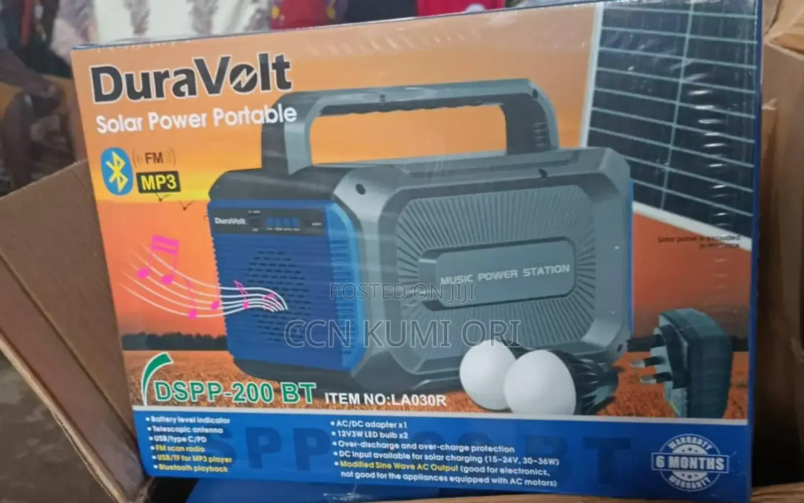 Duravolt Solar Power Portable. Ac/Dc, Dspp-200 Bt, Fm And Mp3