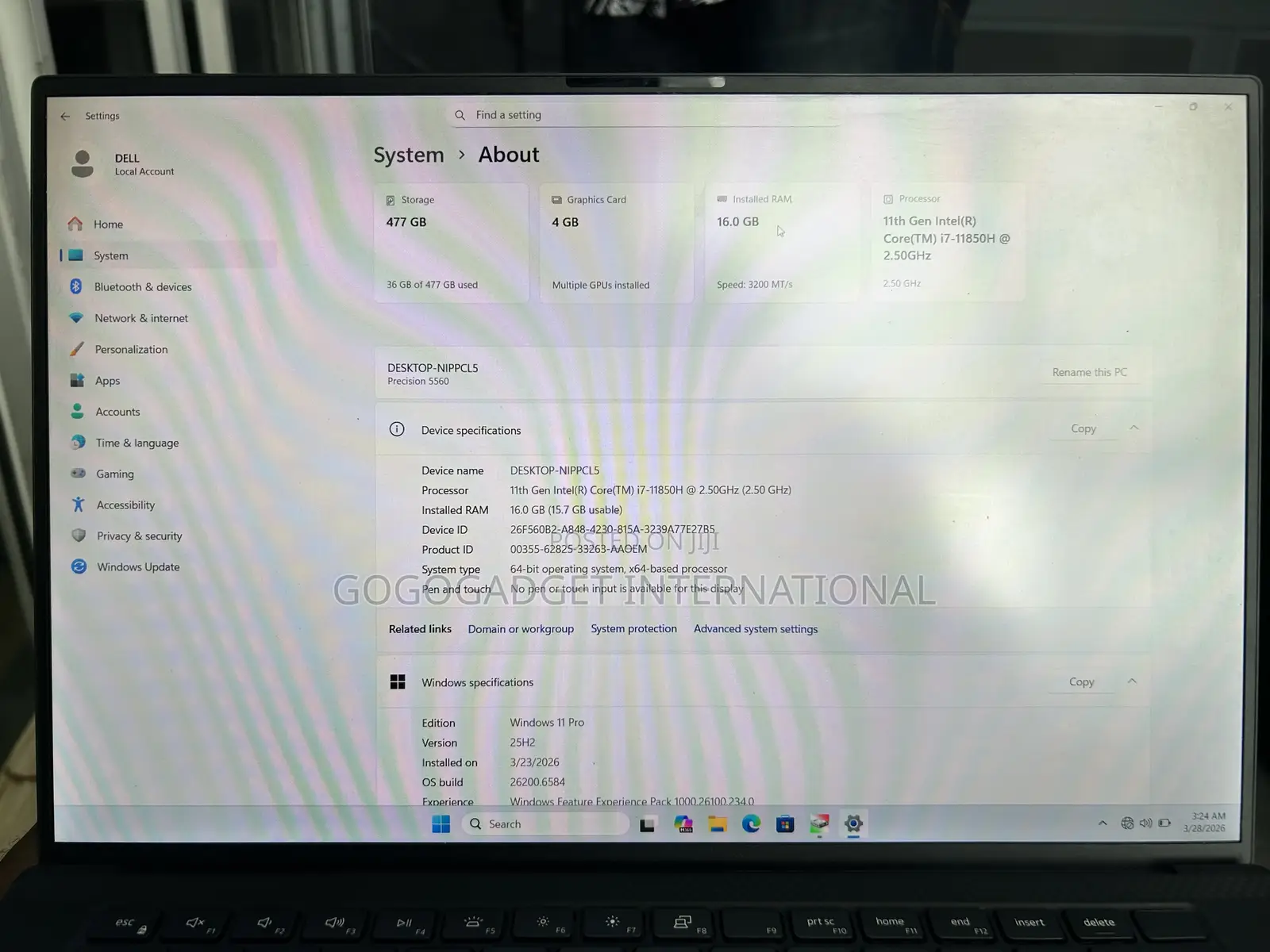 Laptop Dell Precision 5560 16GB Intel Core i7 SSD 512GB