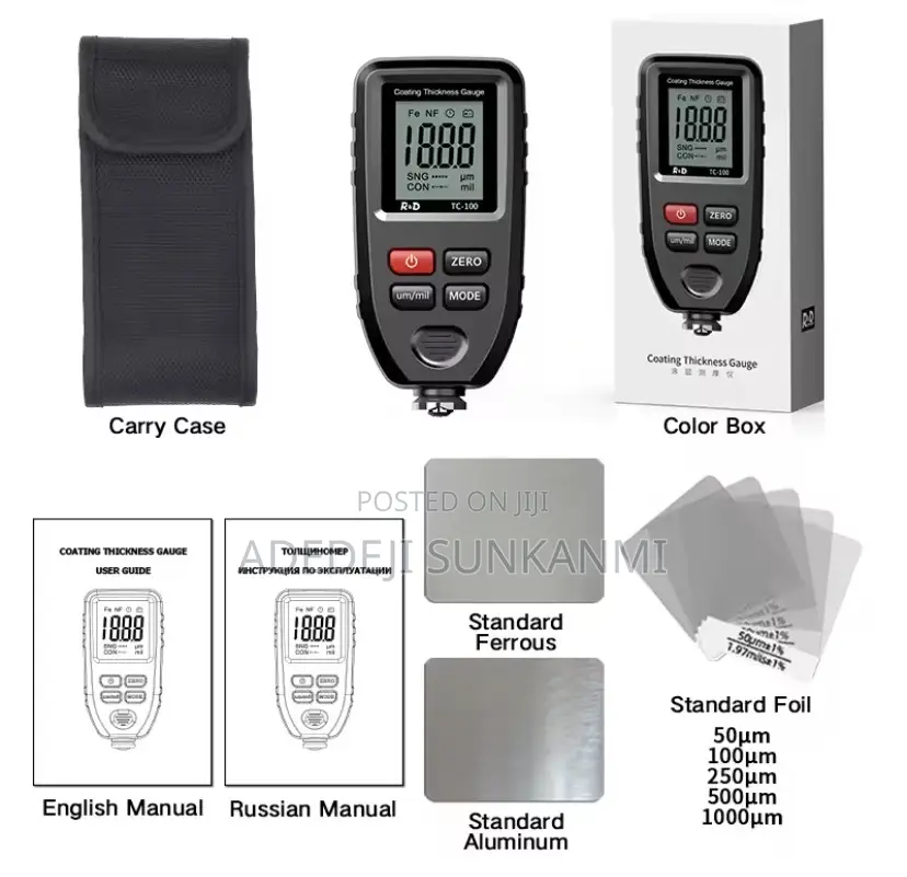 Thickness Gauges 0-1300um Coating Paint Thickness Tool