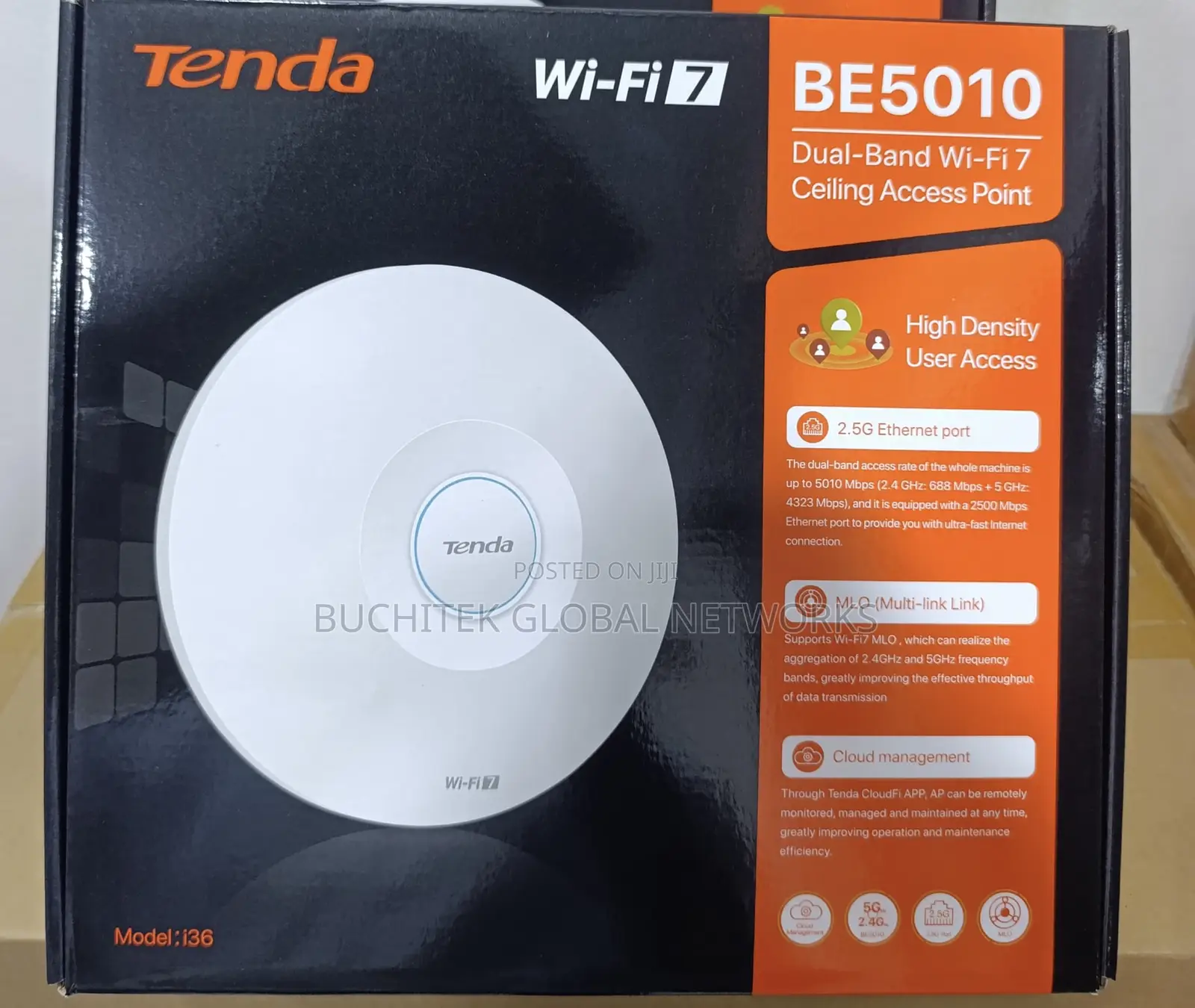 Tenda Be5010 Wifi-7 Dual-Band Ceiling Mount Access Point