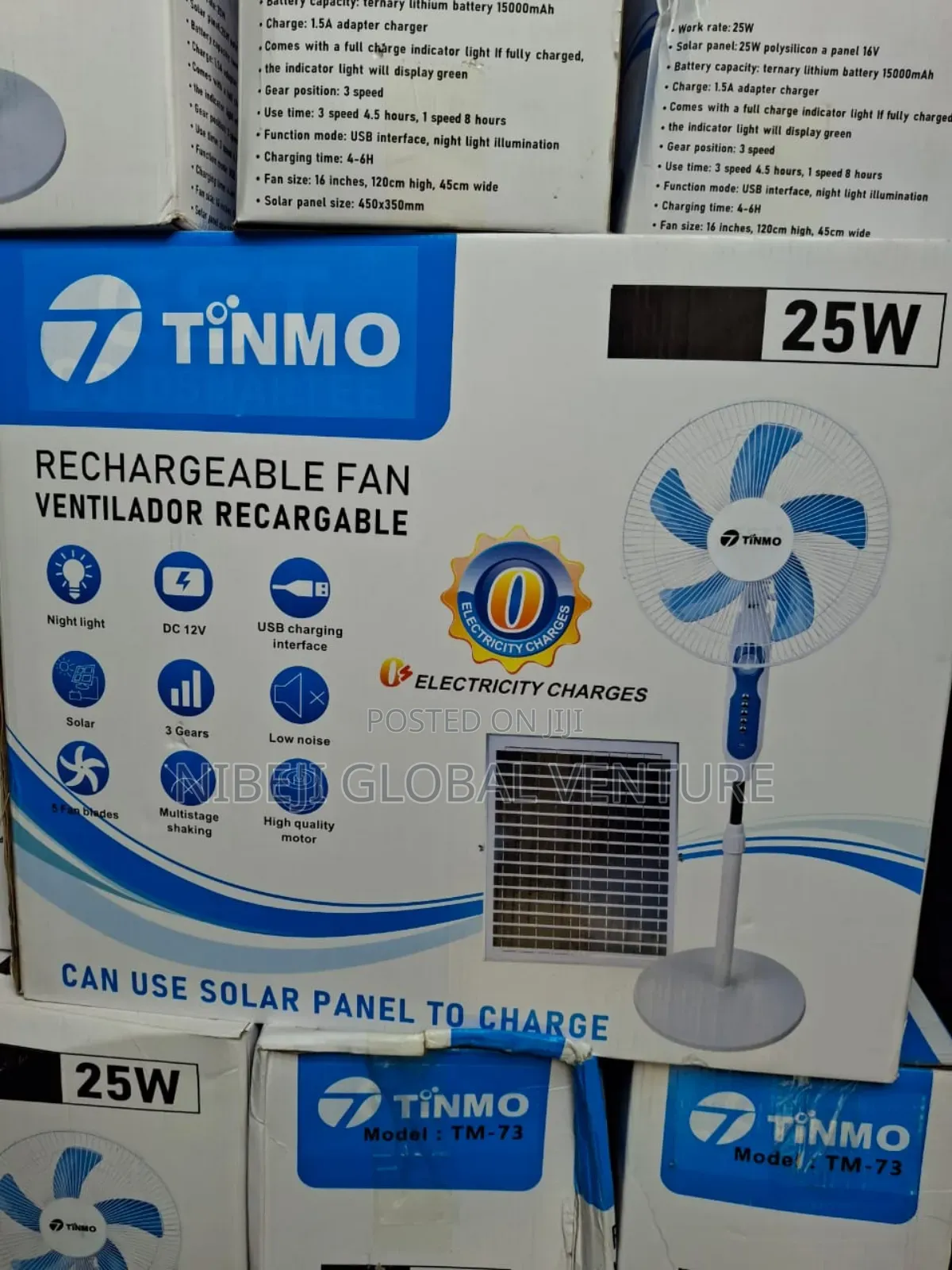Tinmo 16inches Rechargeable Ventilador Fan