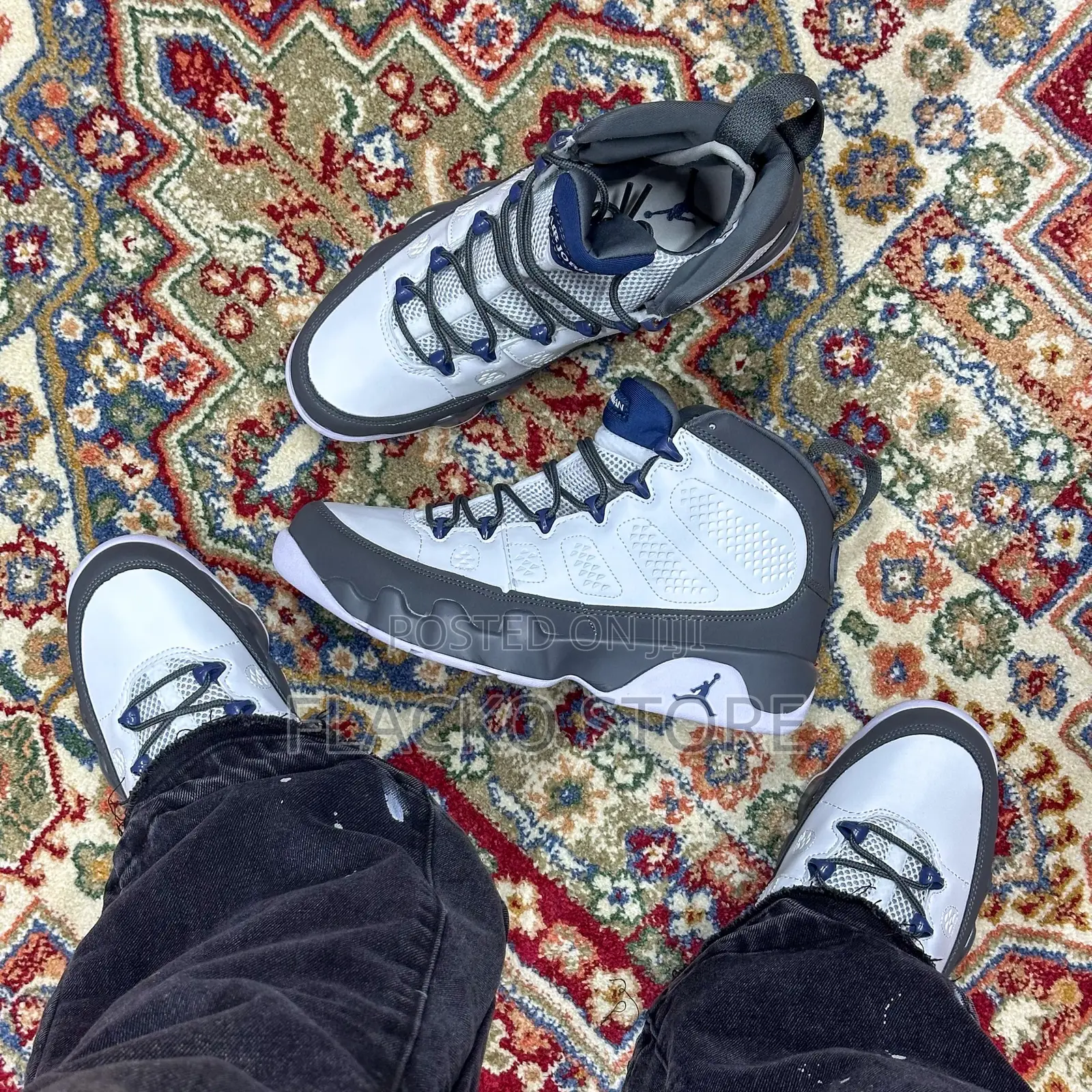 Original Air Jordan 9 Retro Flint Grey Sneakers