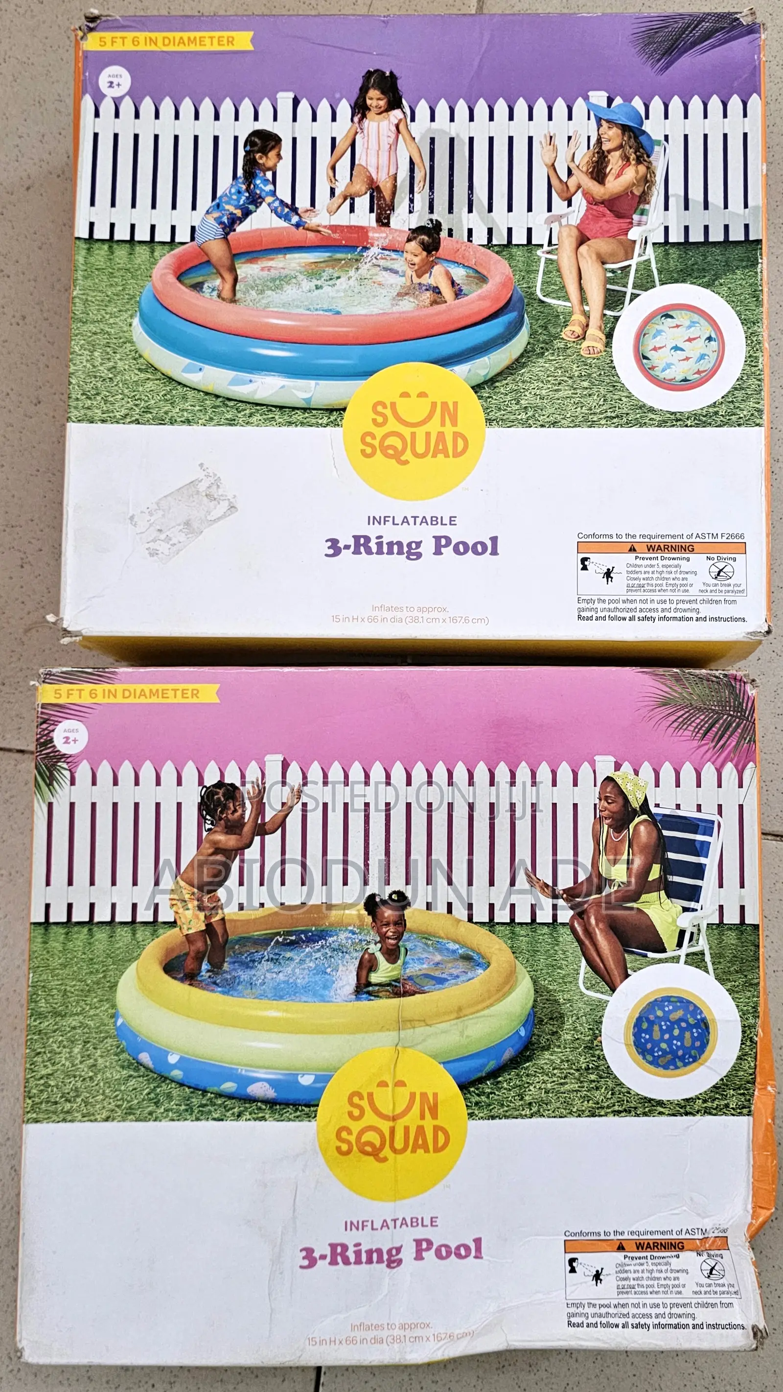 Sun Squad Inflatable 3-ring Pool – 5ft 6in (Family Size)