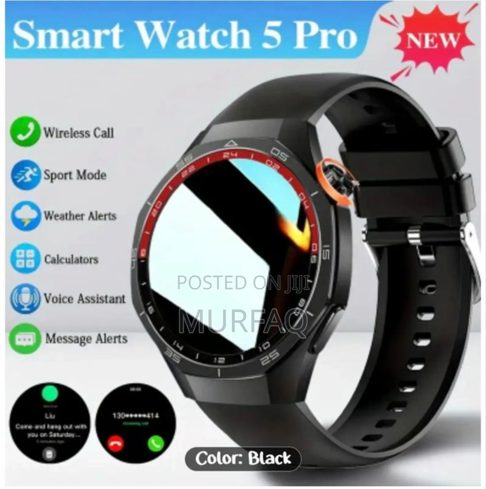 Watch 5 Pro - Fitness Tracker With Nfc, Voice Wireless Calling