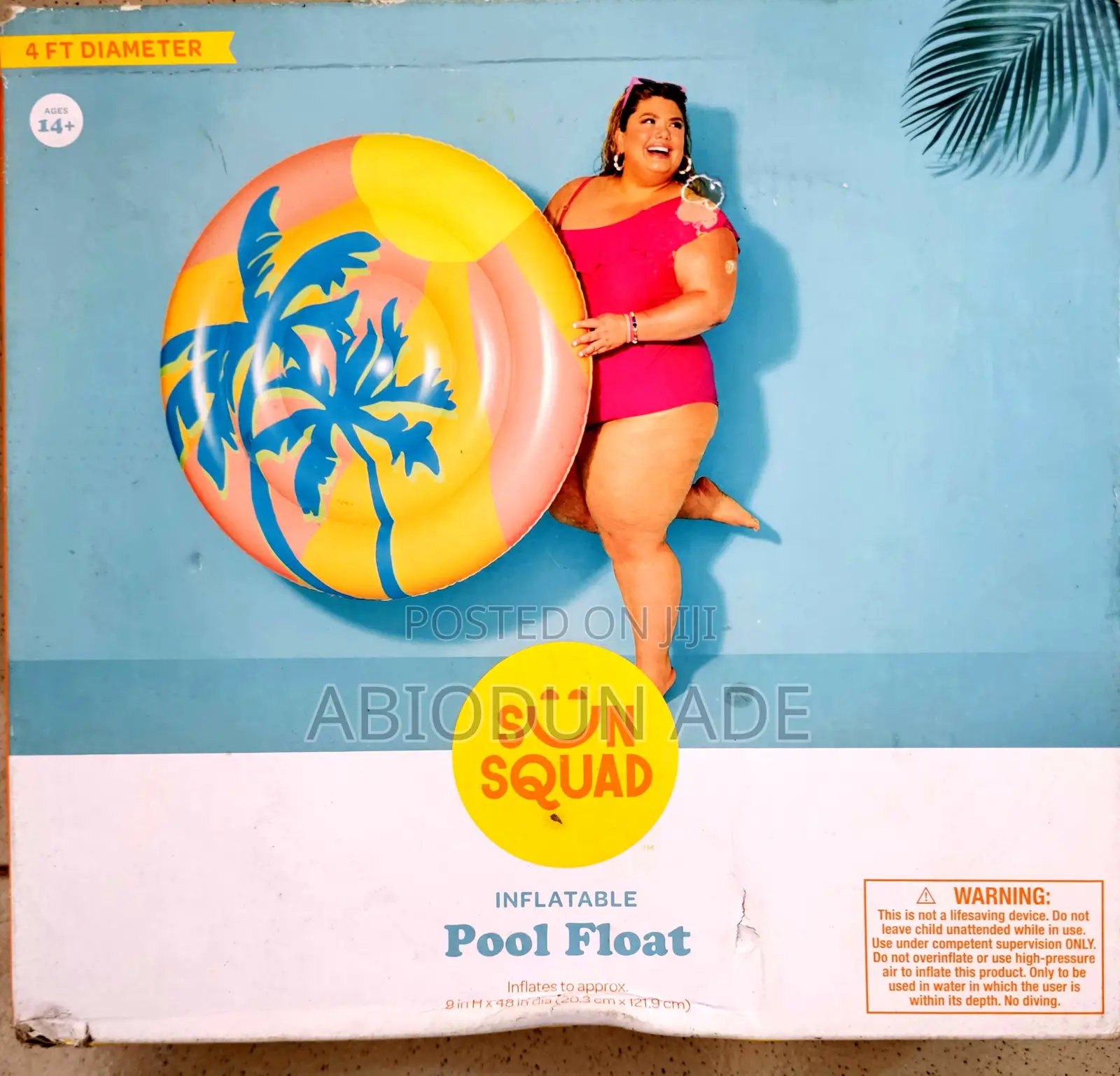 Sun Squad Inflatable Pool Float – 48in (Comfort Float)