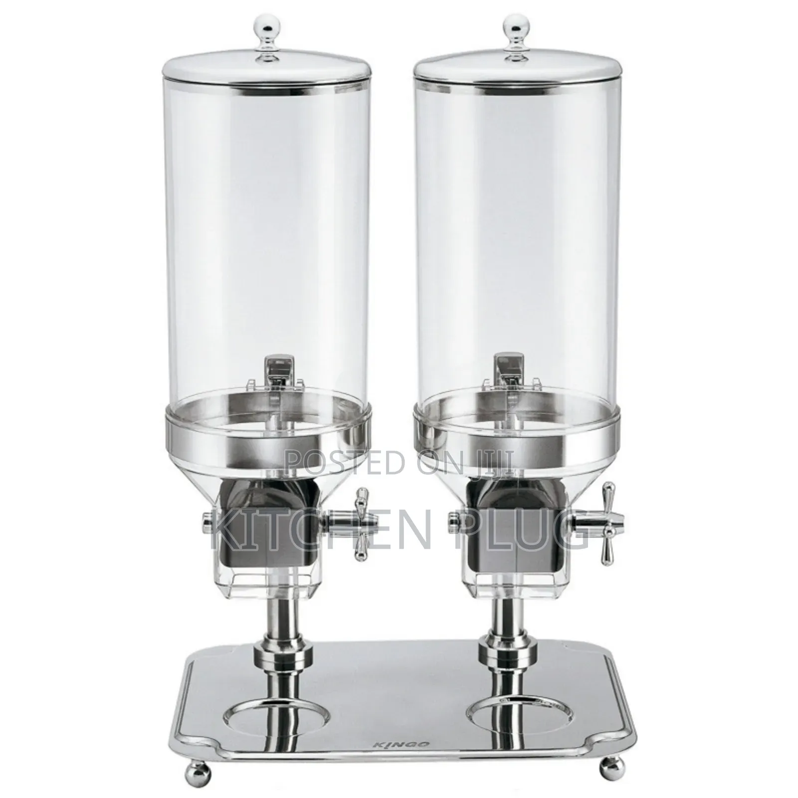 8 + 8 LTR Double Stainless Steel Cereal Dispenser With Dispensing Knob