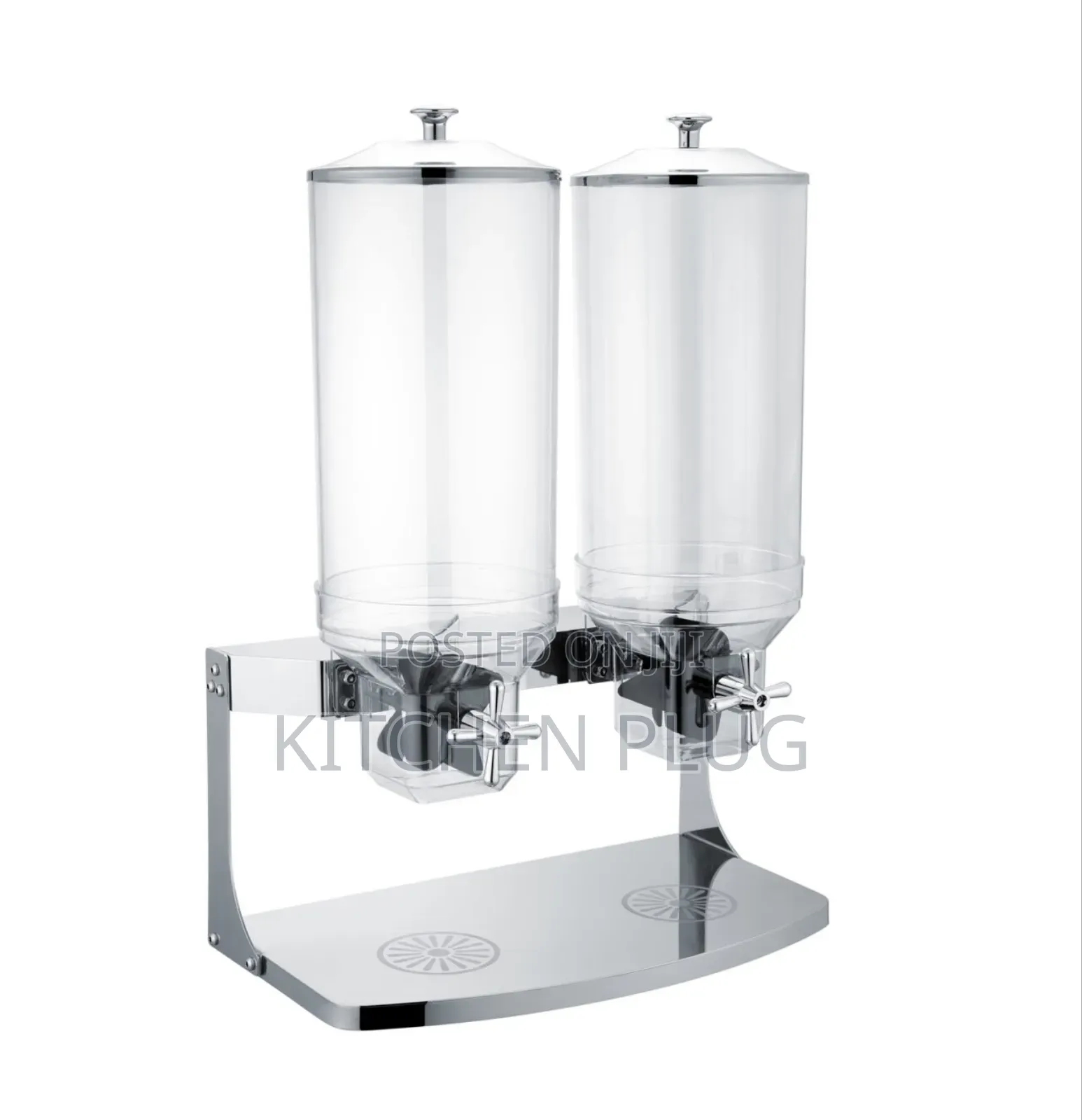 8 + 8 LTR Double Stainless Steel Cereal Dispenser With Dispensing Knob