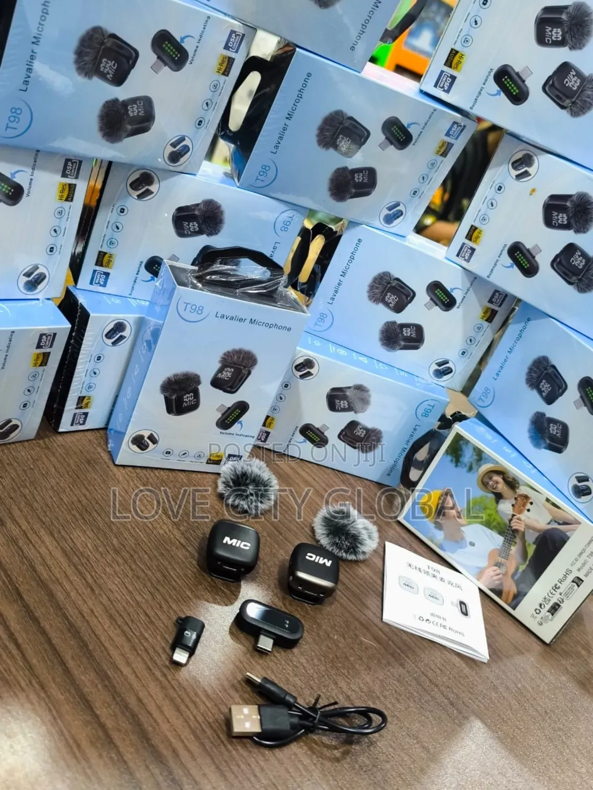 T98 Dual Anc Clip-on Magnetic Buckle Wireles Microphone iPhone Android
