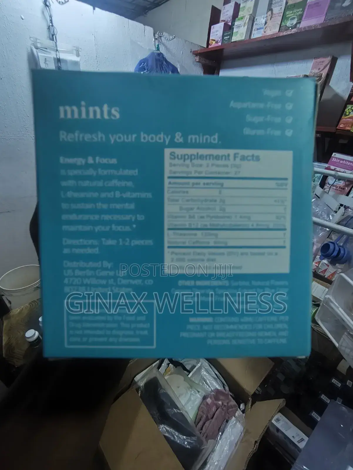 Energy and Focus Peppermint Mints With Natural Caffeine and L-Theanine