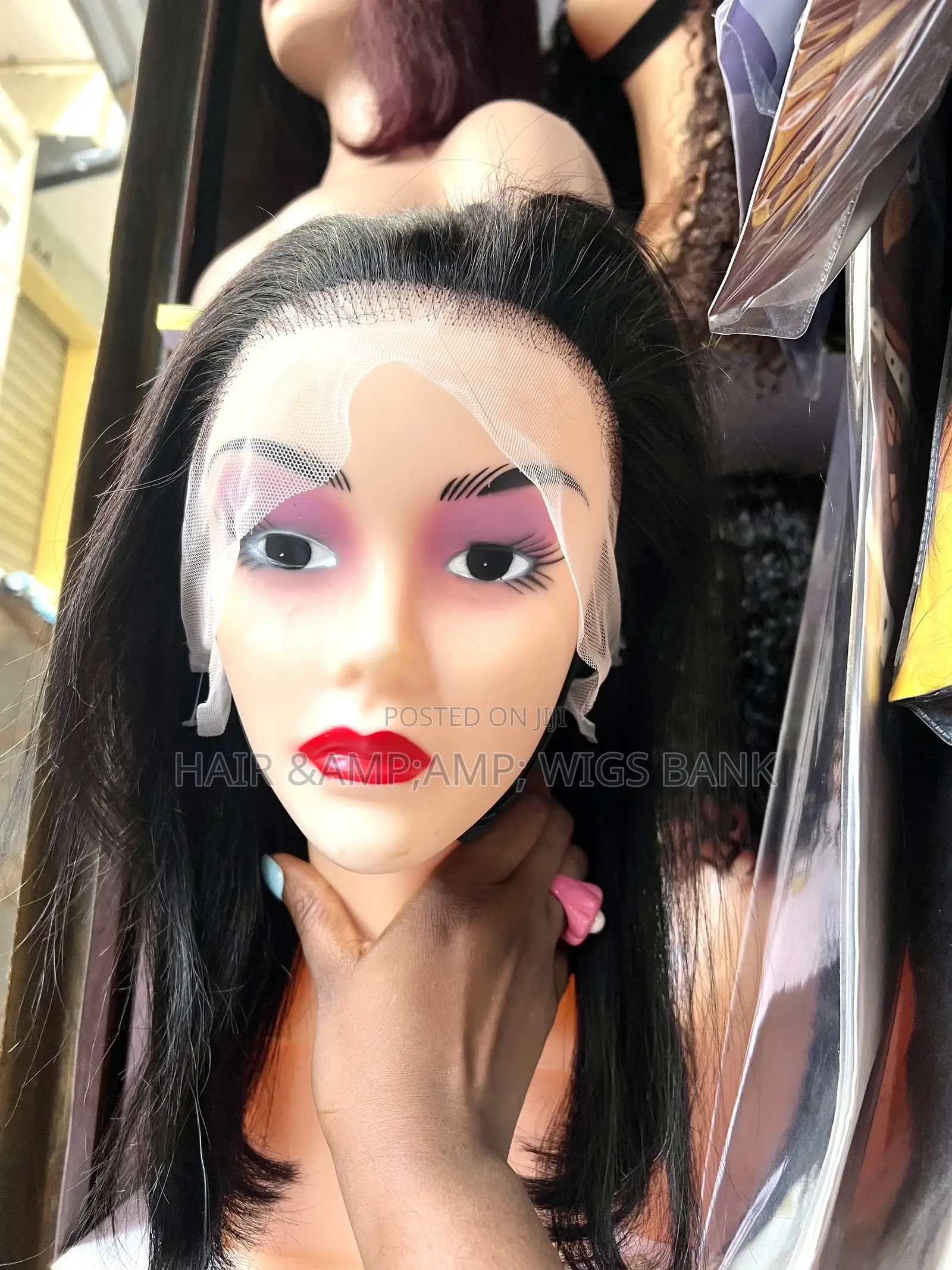16 Inches Human Hair Straight Frontal Wig