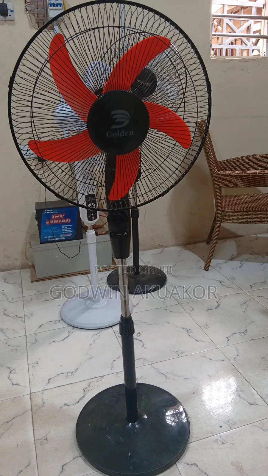 Golden Rechargeable Solar Fan