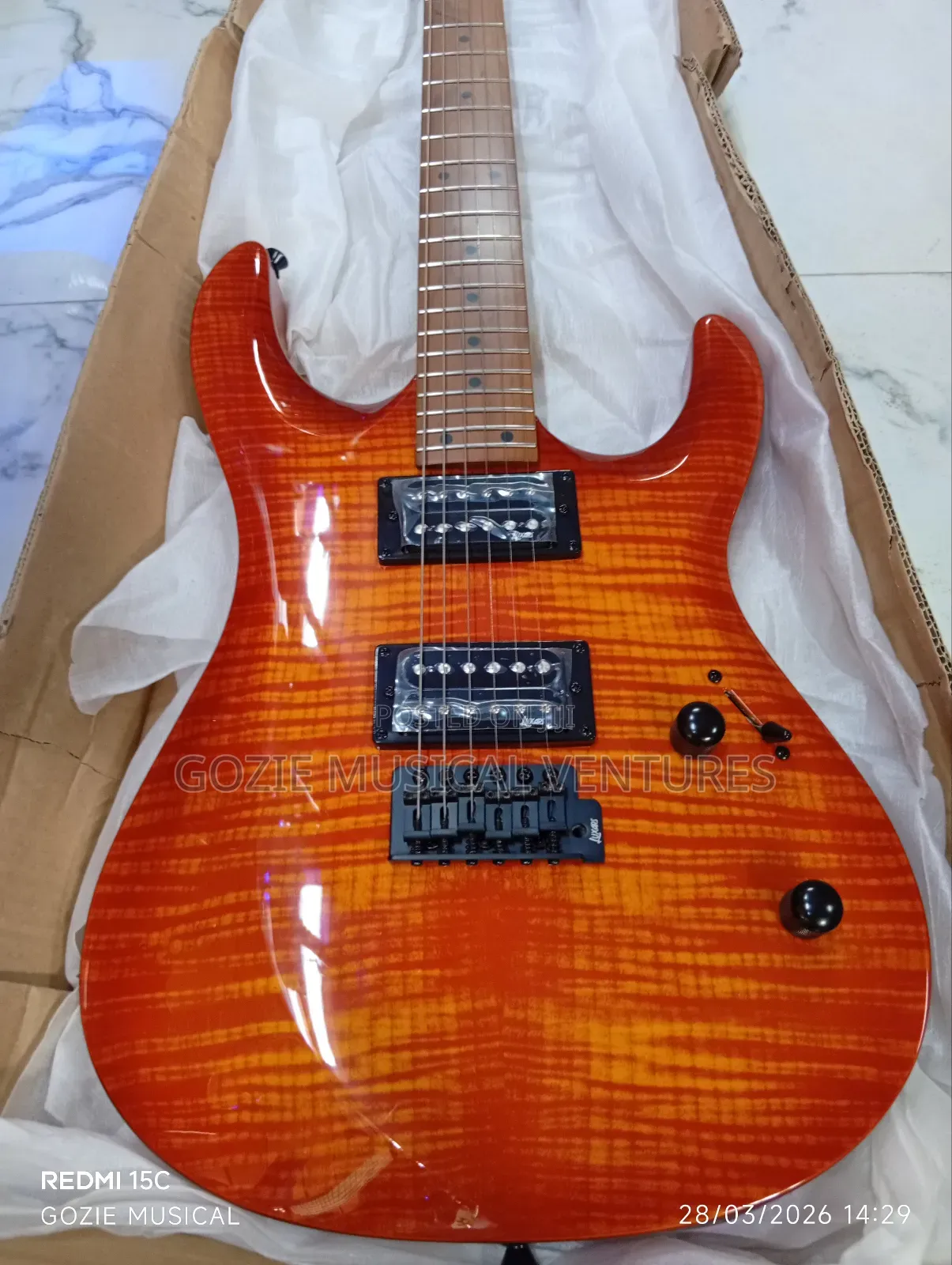 Luxars Sg37-Fm Electric Lead Guitar 6 Strings Red Colour With Quality.