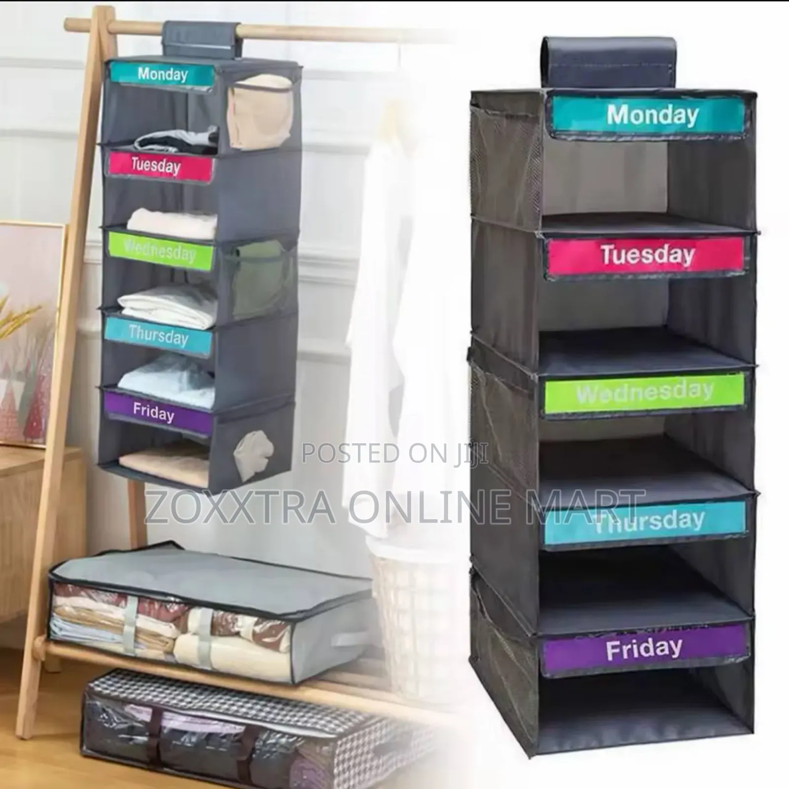 5-Shelf Weekly Hanging Storage Bag