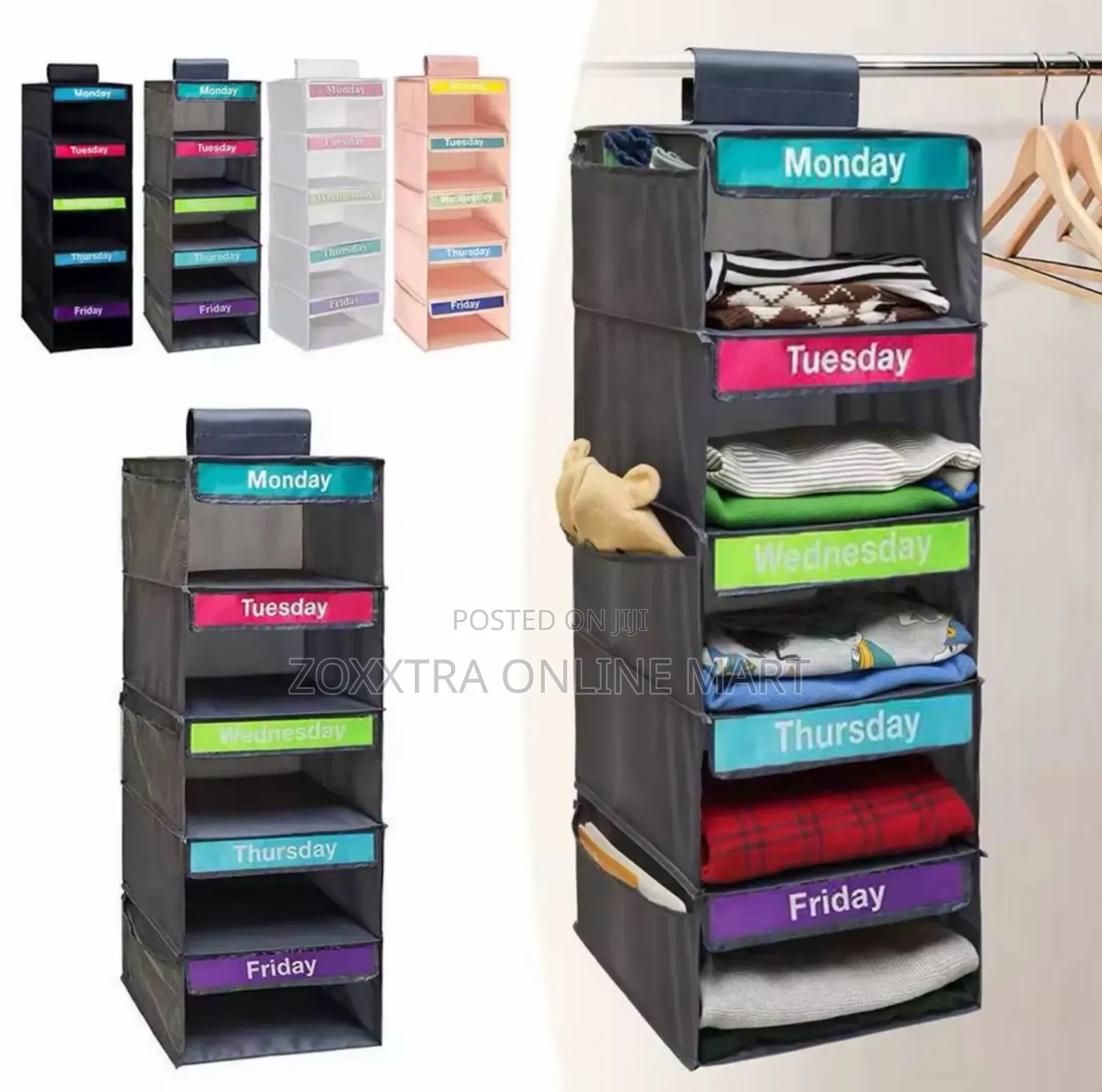 5-Shelf Weekly Hanging Storage Bag