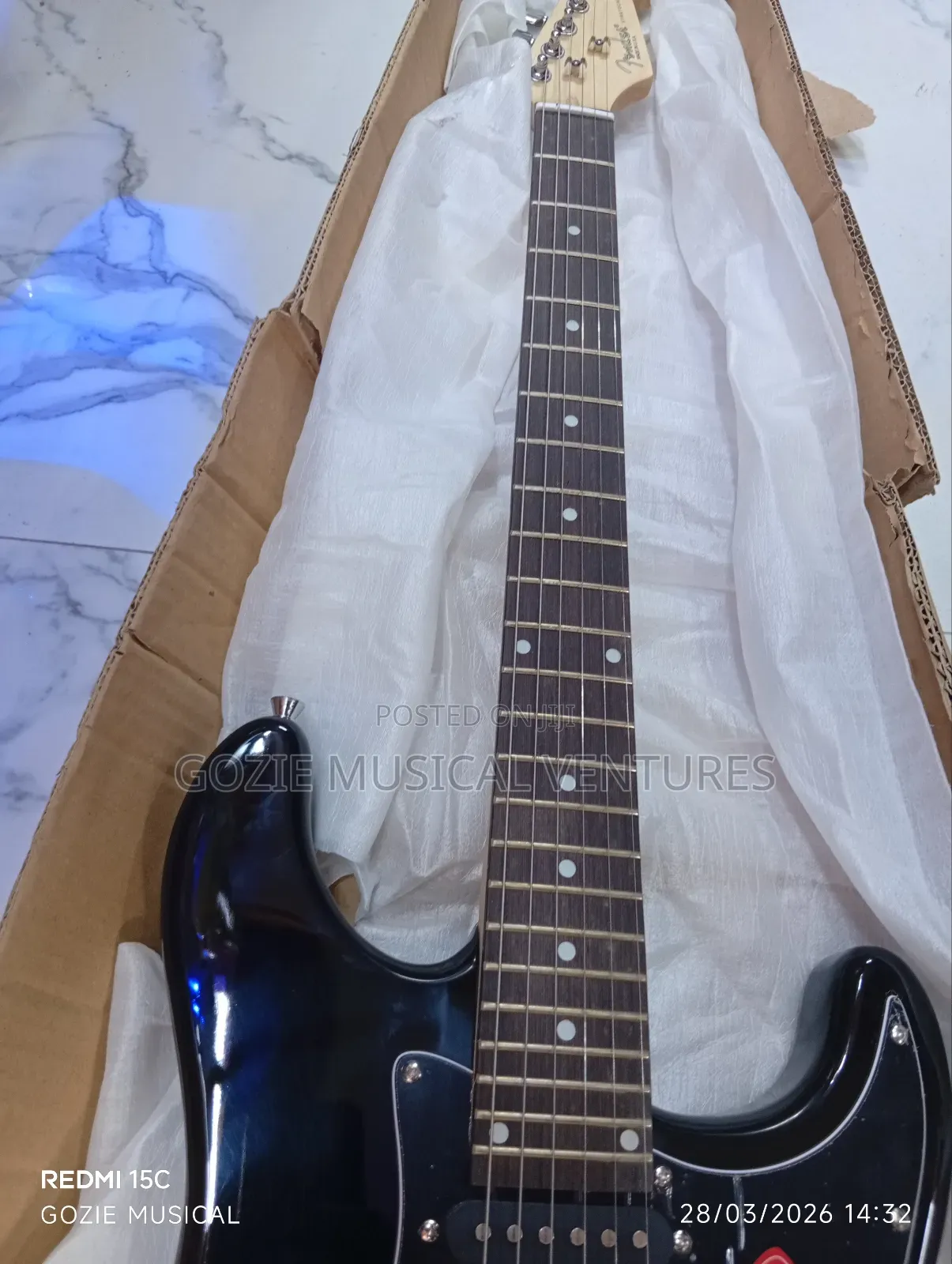 Professional Fender Stratocaster Electric Lead Guitar Black Colour.