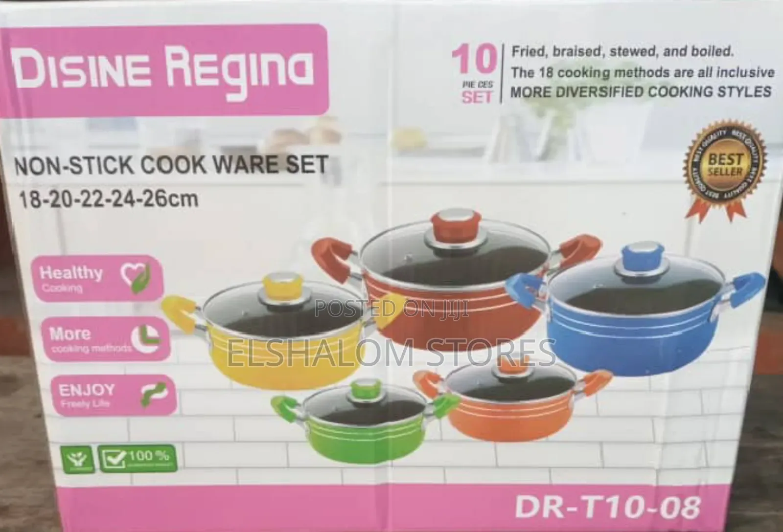 10pcs Coloured Nonstick Cookware Set