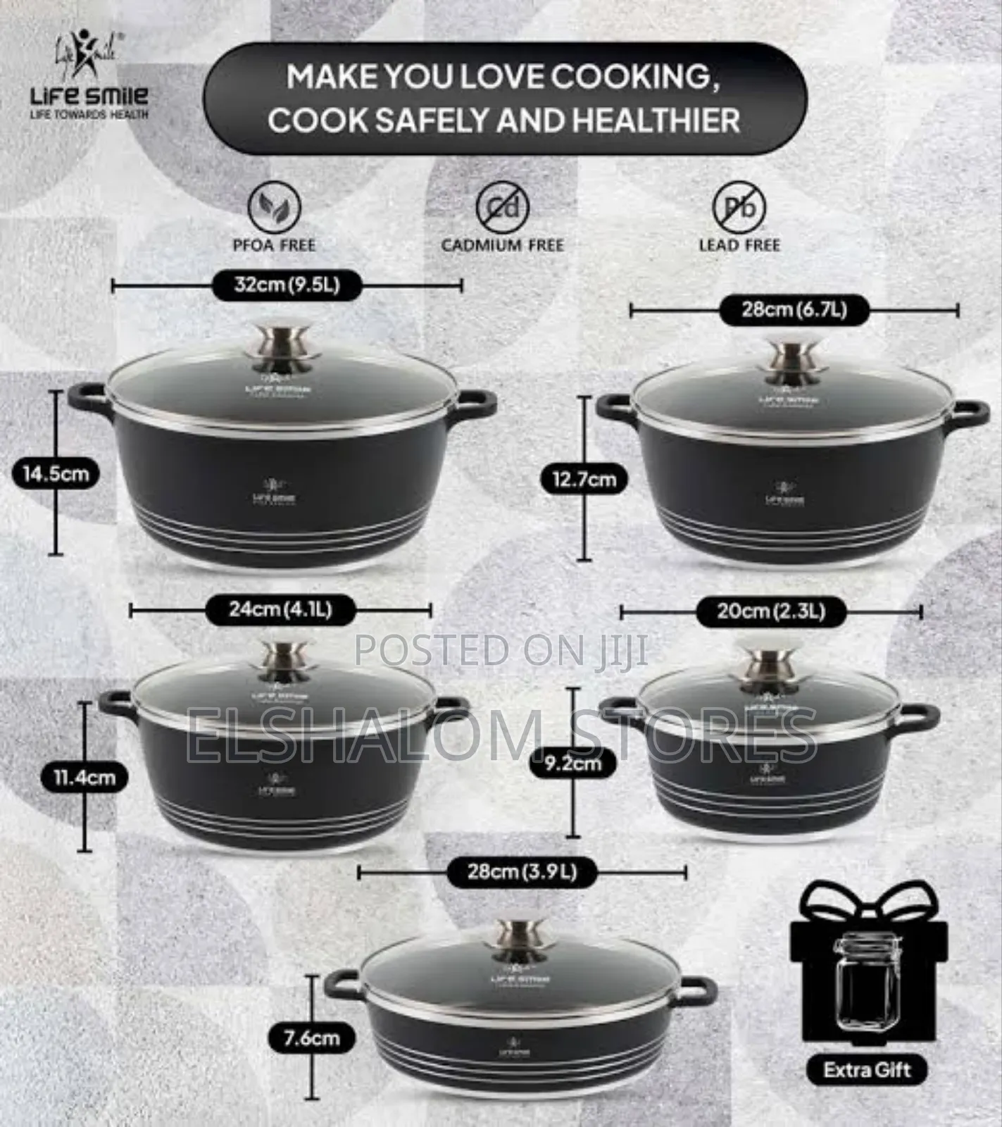 10 Pc's Granite Coating Nonstick Cookware Set