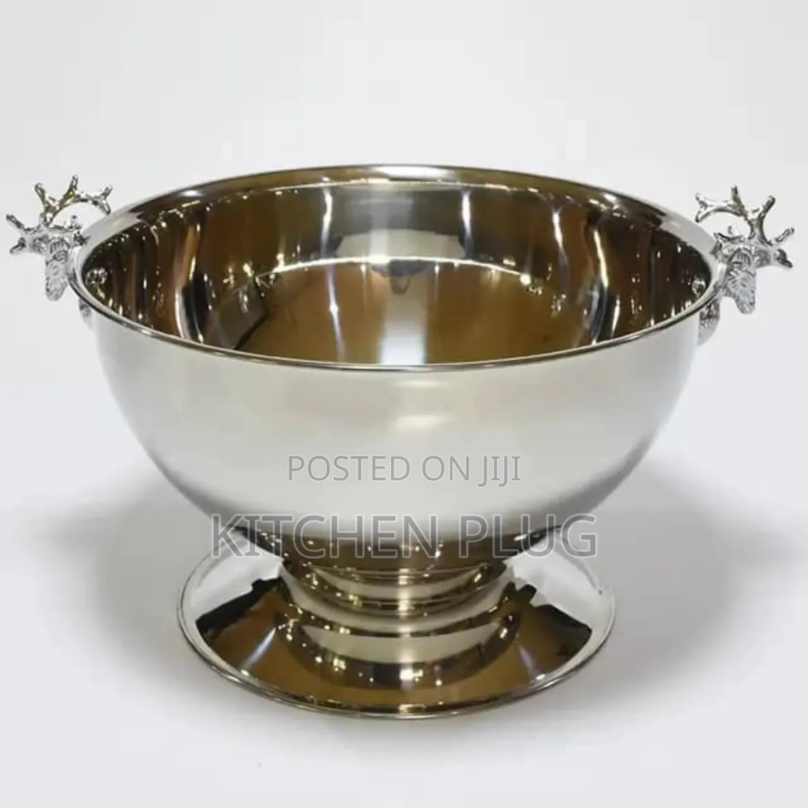 13l Stainless Wine Bowl Ice Bucket Deer Head Handles