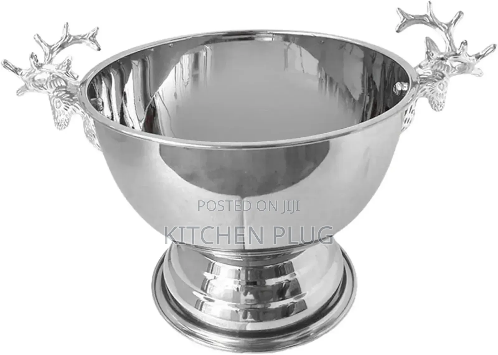 13l Stainless Wine Bowl Ice Bucket Deer Head Handles