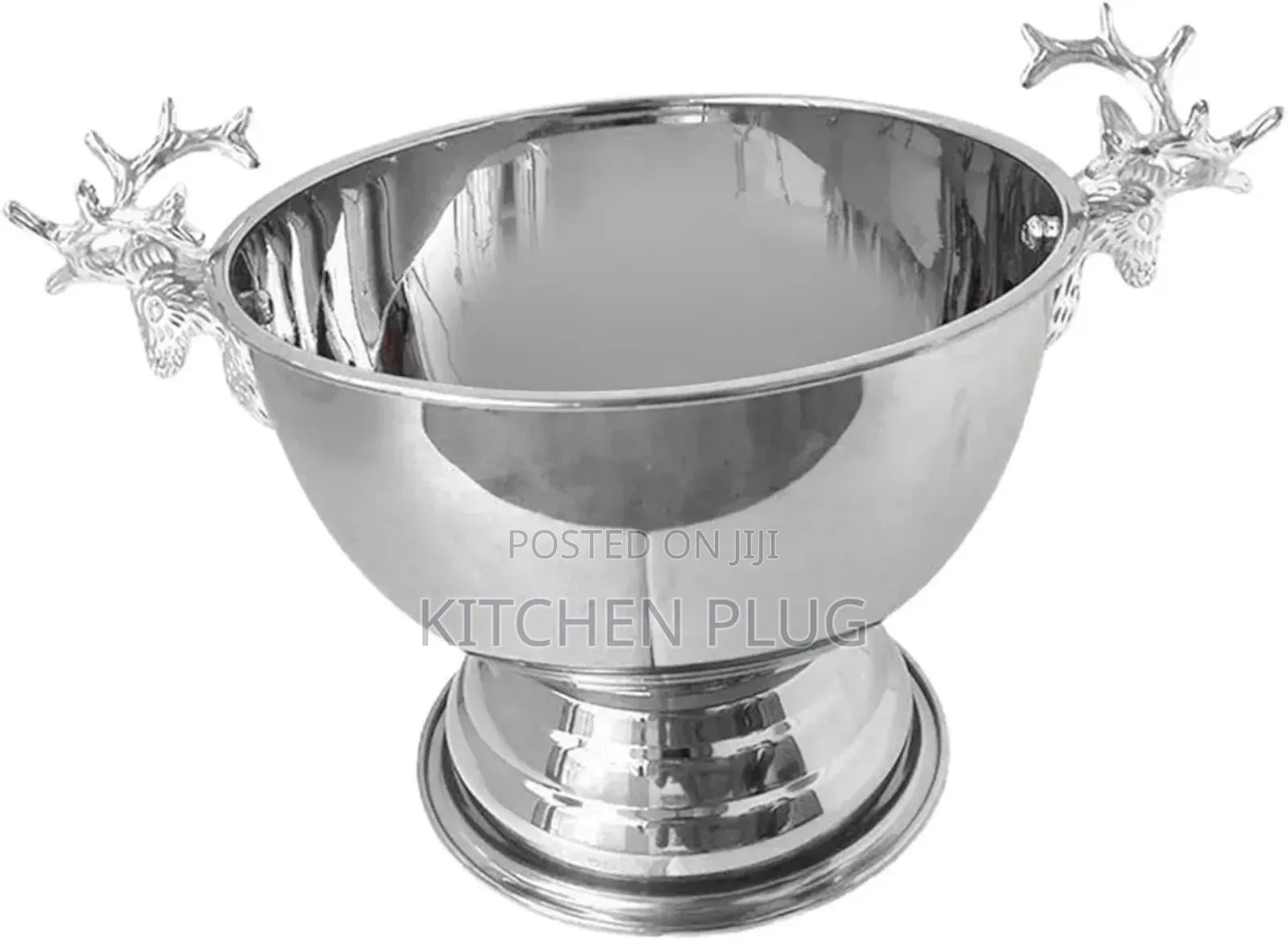13l Stainless Wine Bowl Ice Bucket Deer Head Handles