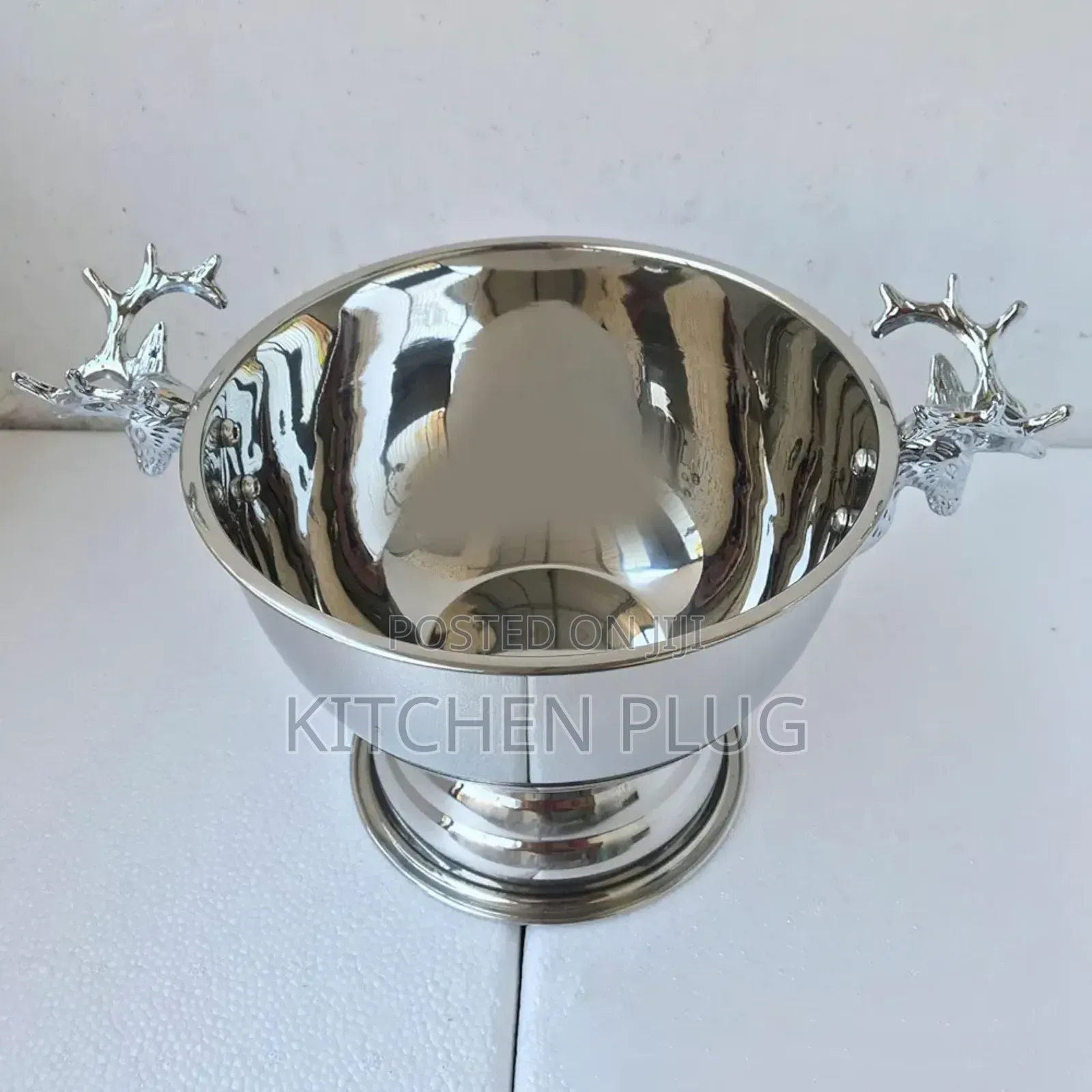 13l Stainless Wine Bowl Ice Bucket Deer Head Handles