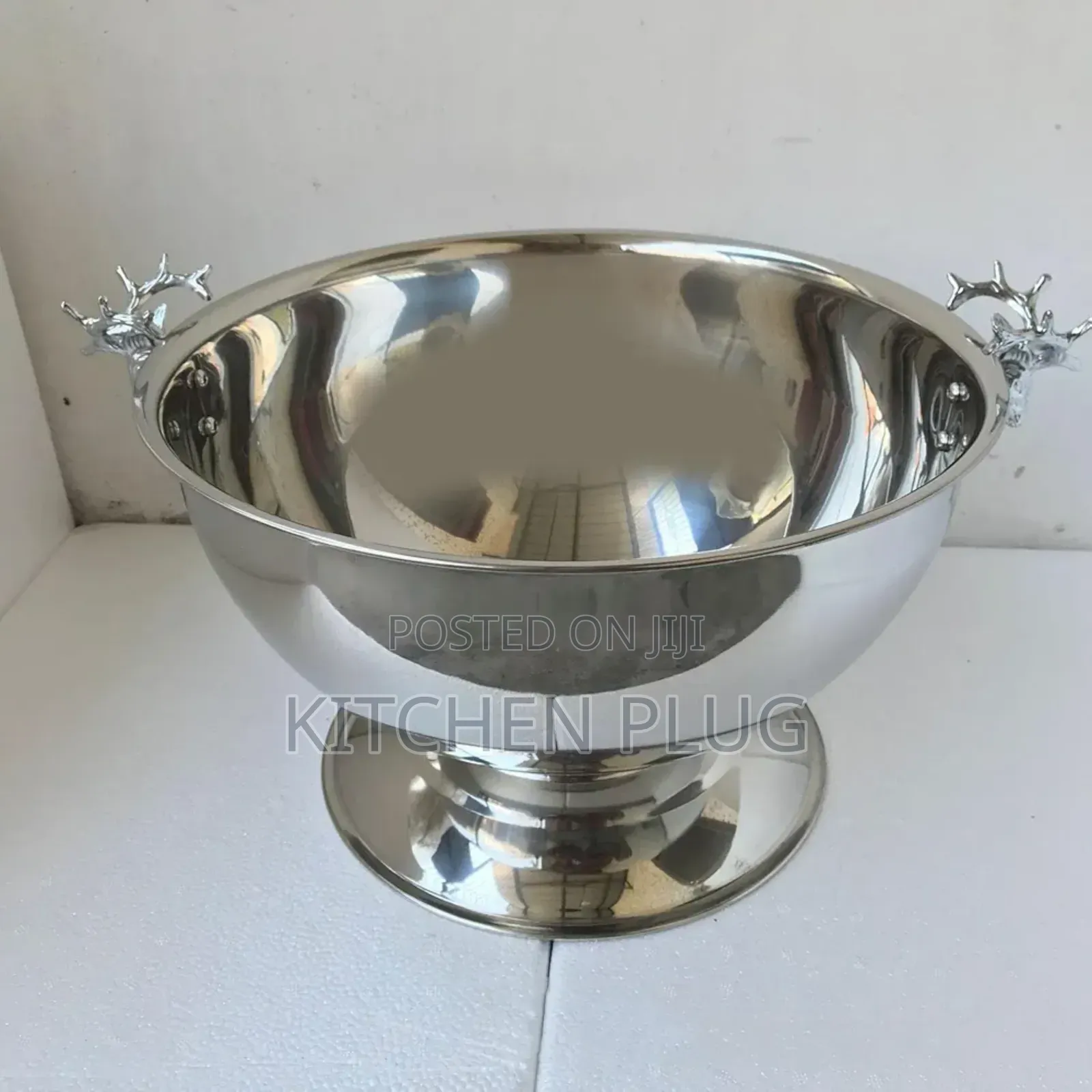 13l Stainless Wine Bowl Ice Bucket Deer Head Handles