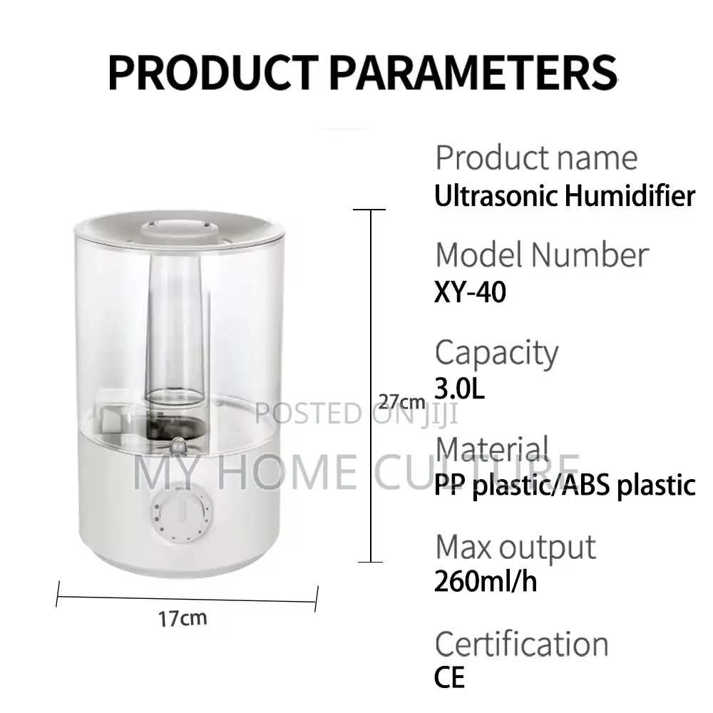 3 Liters Ultrasonic Cool Mist Top Filling Humidifier