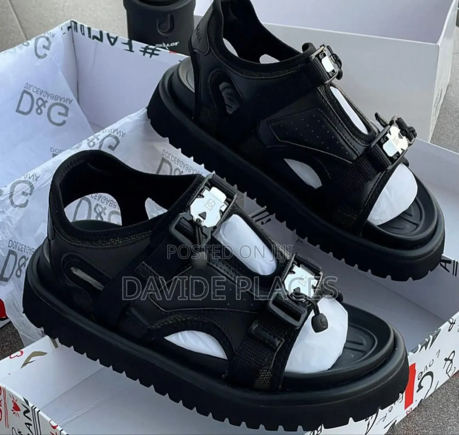 Original Quality Dolce and Gabbana Unisex Sandals Black