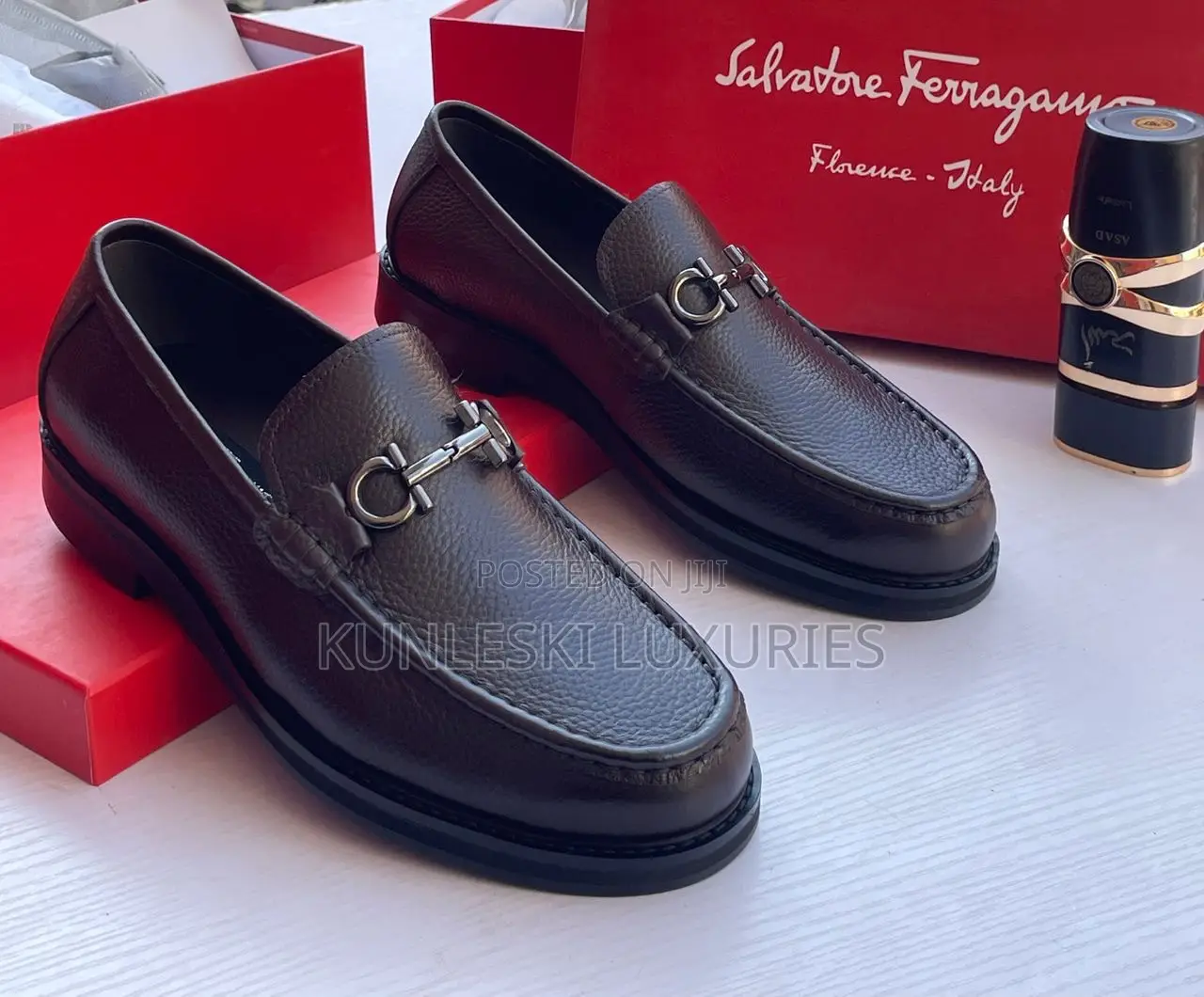 Original Salvatore Ferragamo Loafers Shoes for Men in 2 Colors