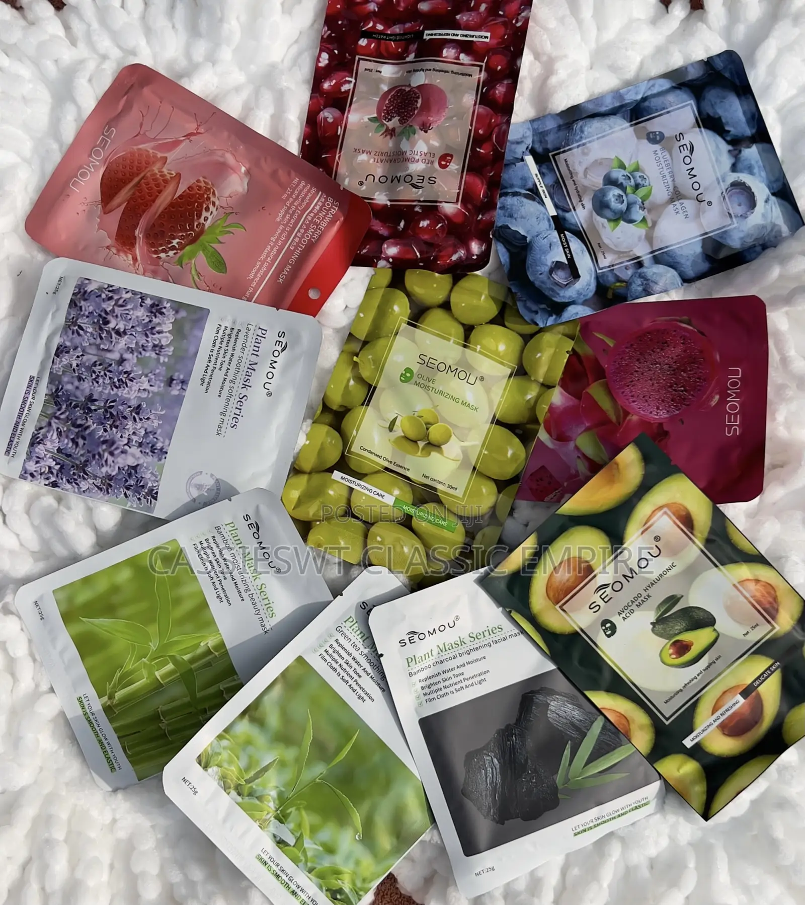 12 Pieces of Seomou Fruit Facemask Anti Wrinkle Moisturizing Skin Care