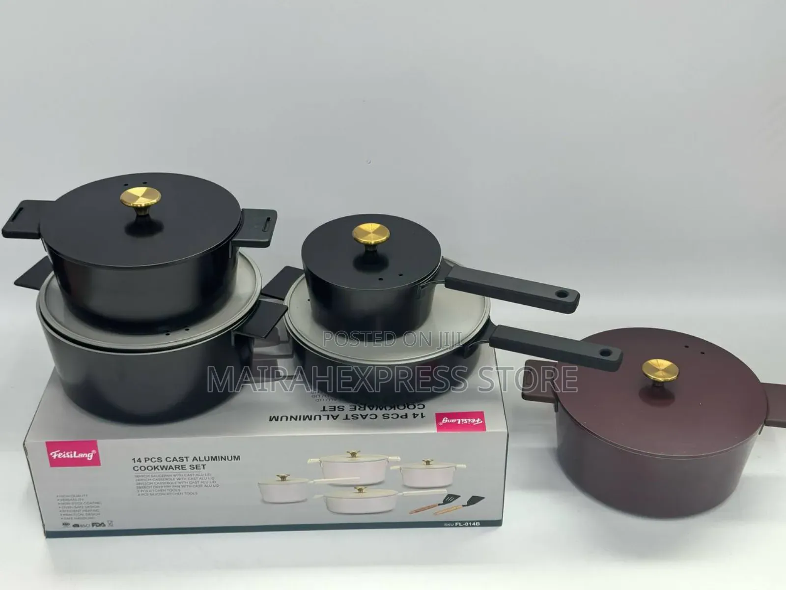 14pcs Cast Aluminum Cook Ware Set T361