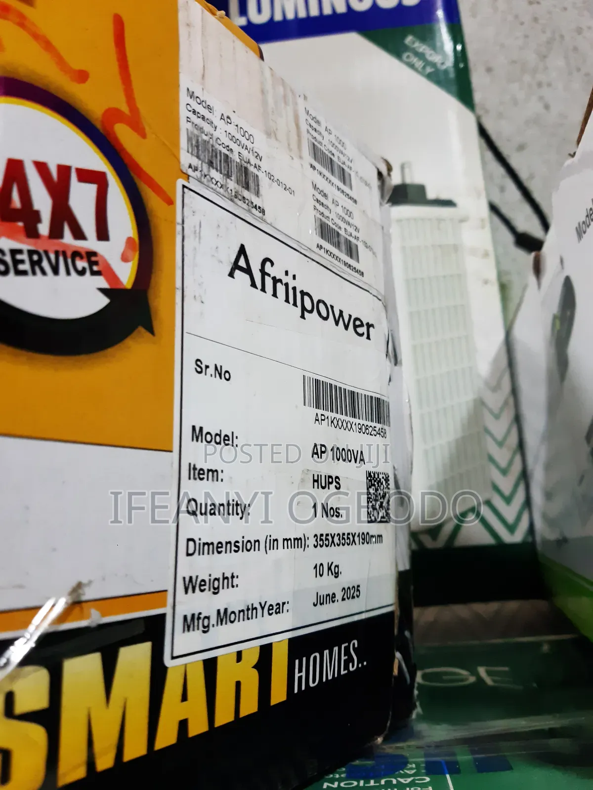 Afripower Solar Inverter 1kva 12v