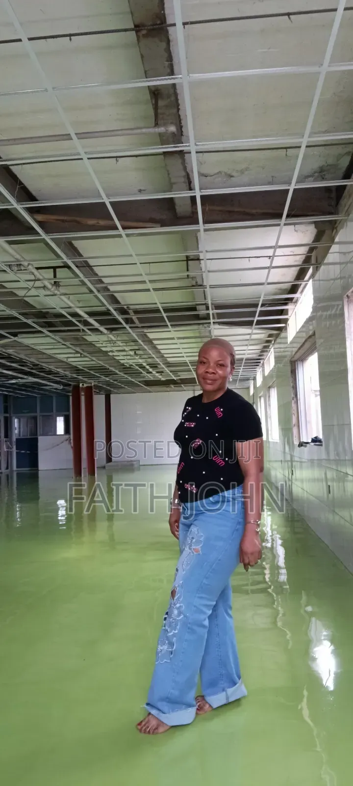 Lemon Green Epoxy Flooring Installation
