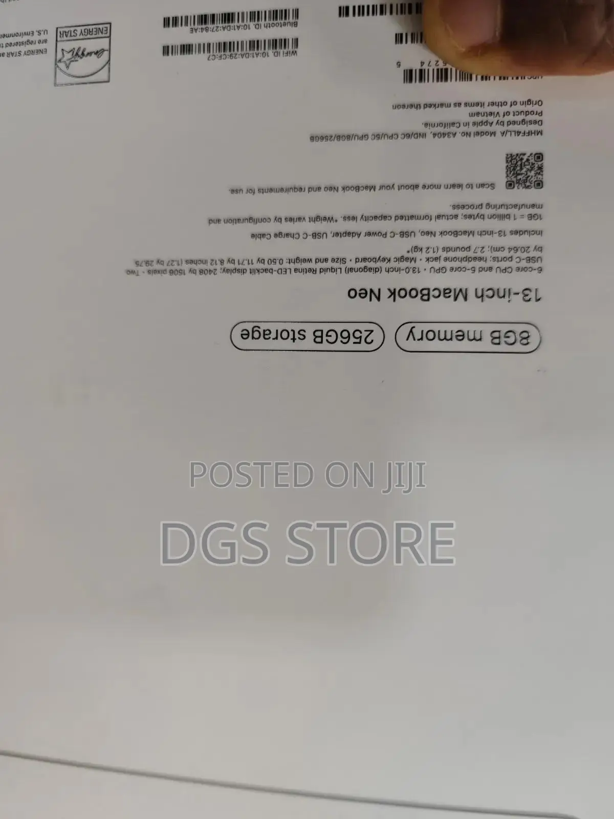 New Laptop Apple MacBook 8GB SSD 256GB