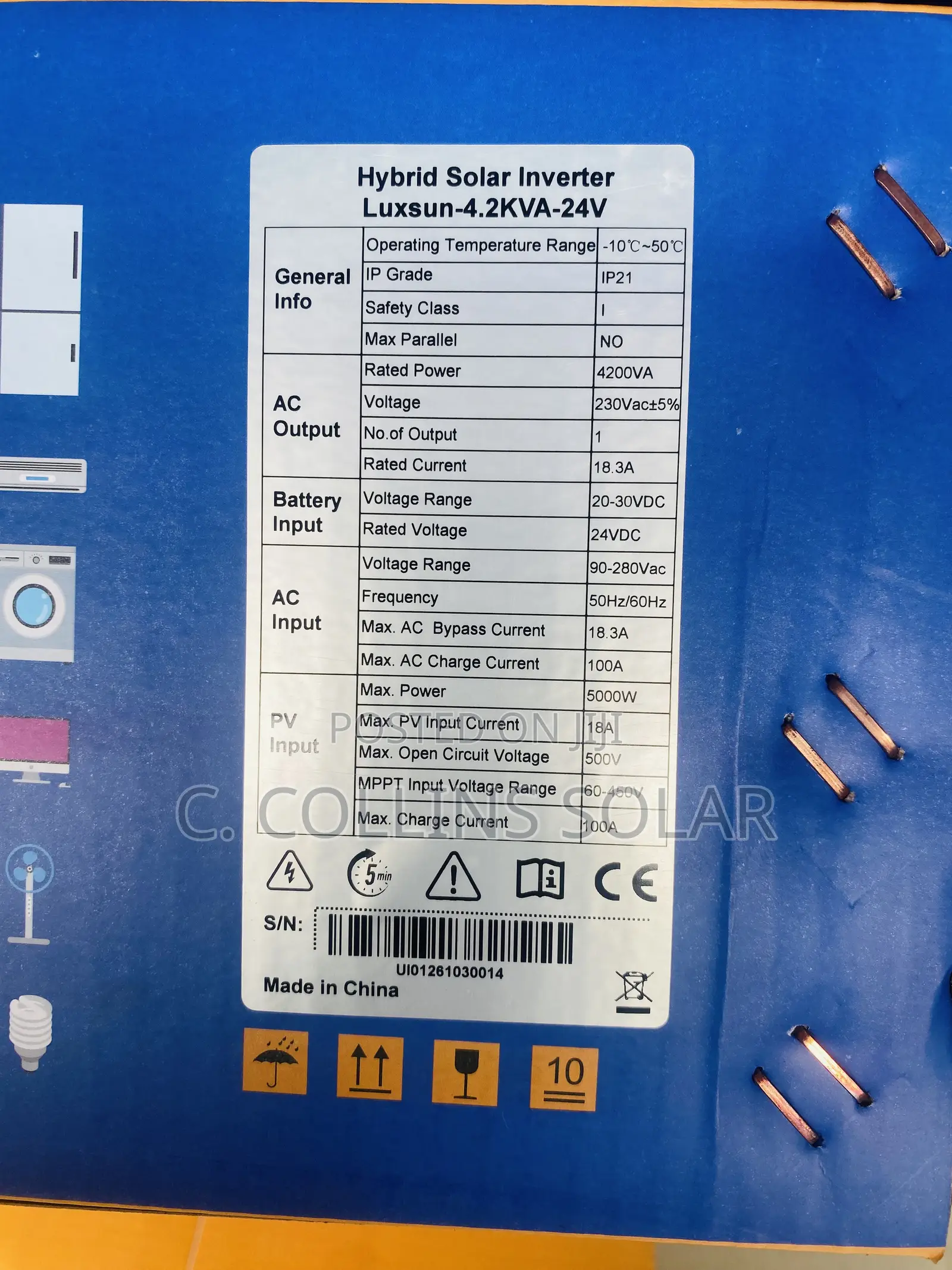 4.2kva Luxsun Hybrid Inverter With 100a Controller
