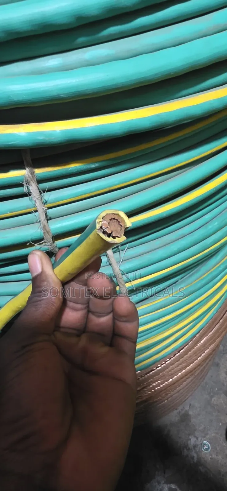 120mmx1core Green and Yellow Cable