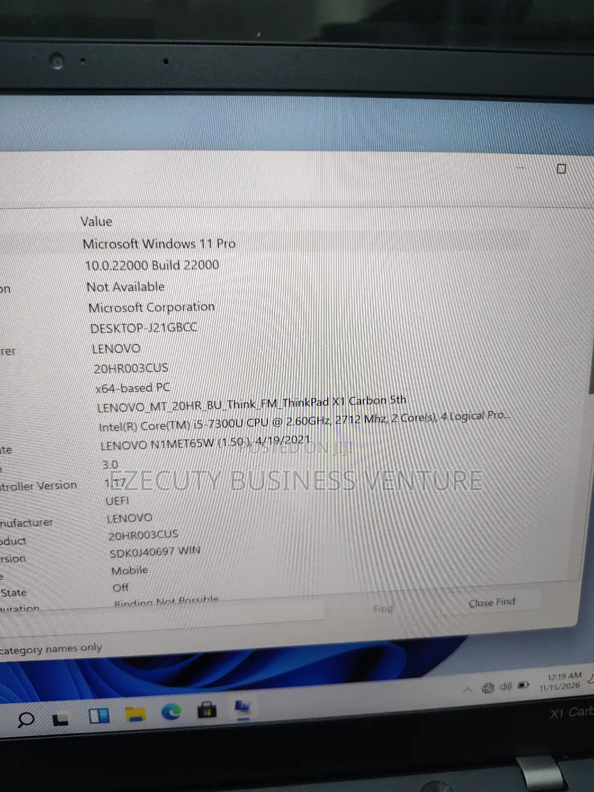 Laptop Lenovo ThinkPad X1 Carbon 8GB Intel Core i5 SSD 256GB