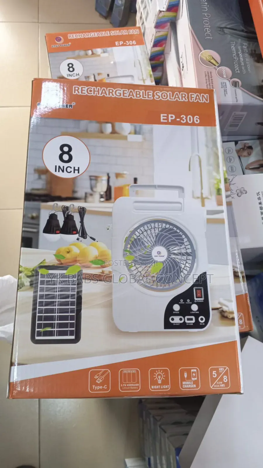 Rechargeable Solar Fans