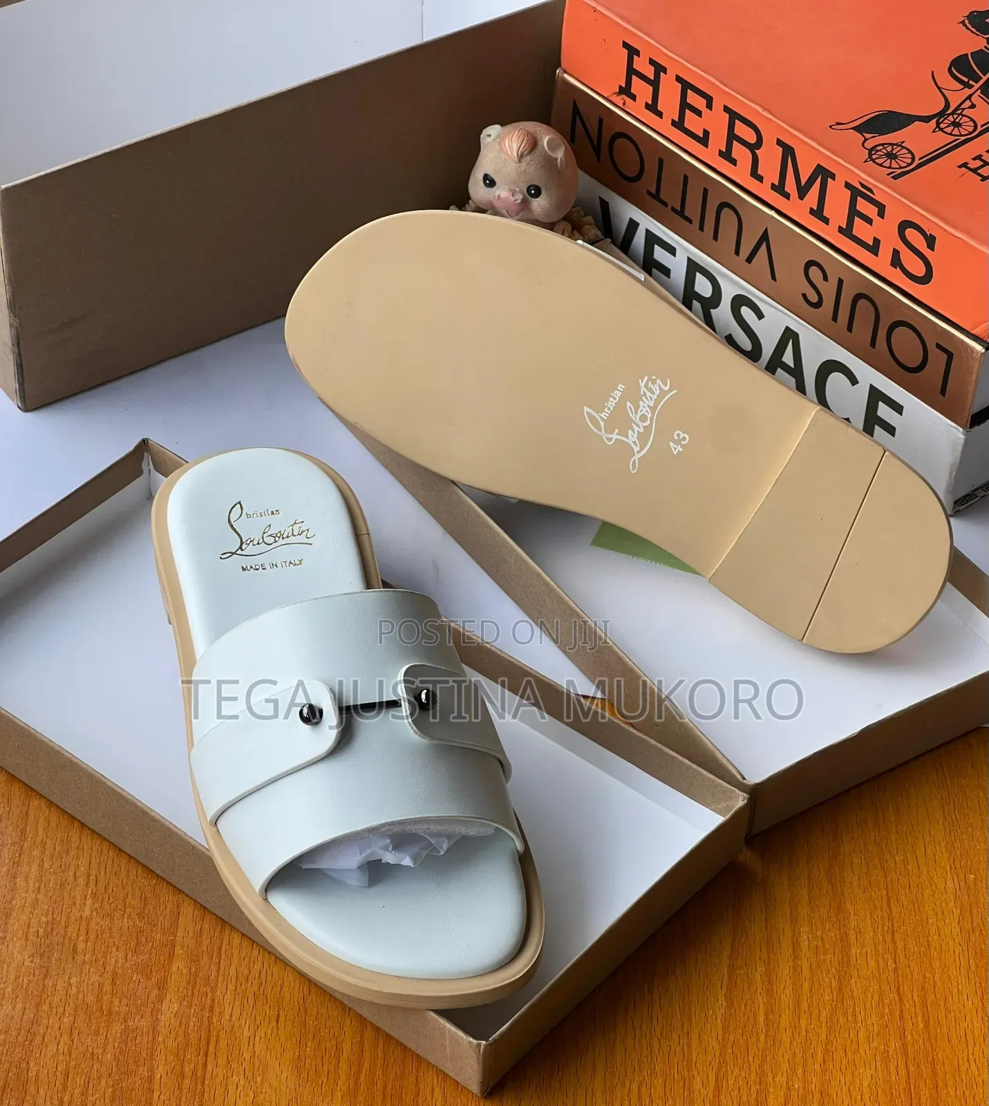 New Luxury Design Men's White Slippers