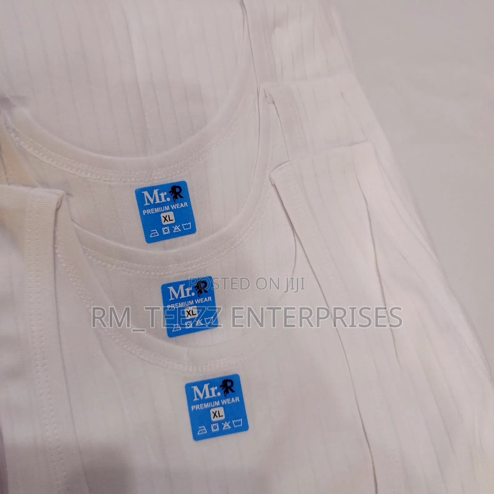 3in1 Mr. R Premium Wear Men's Striped White Singlet