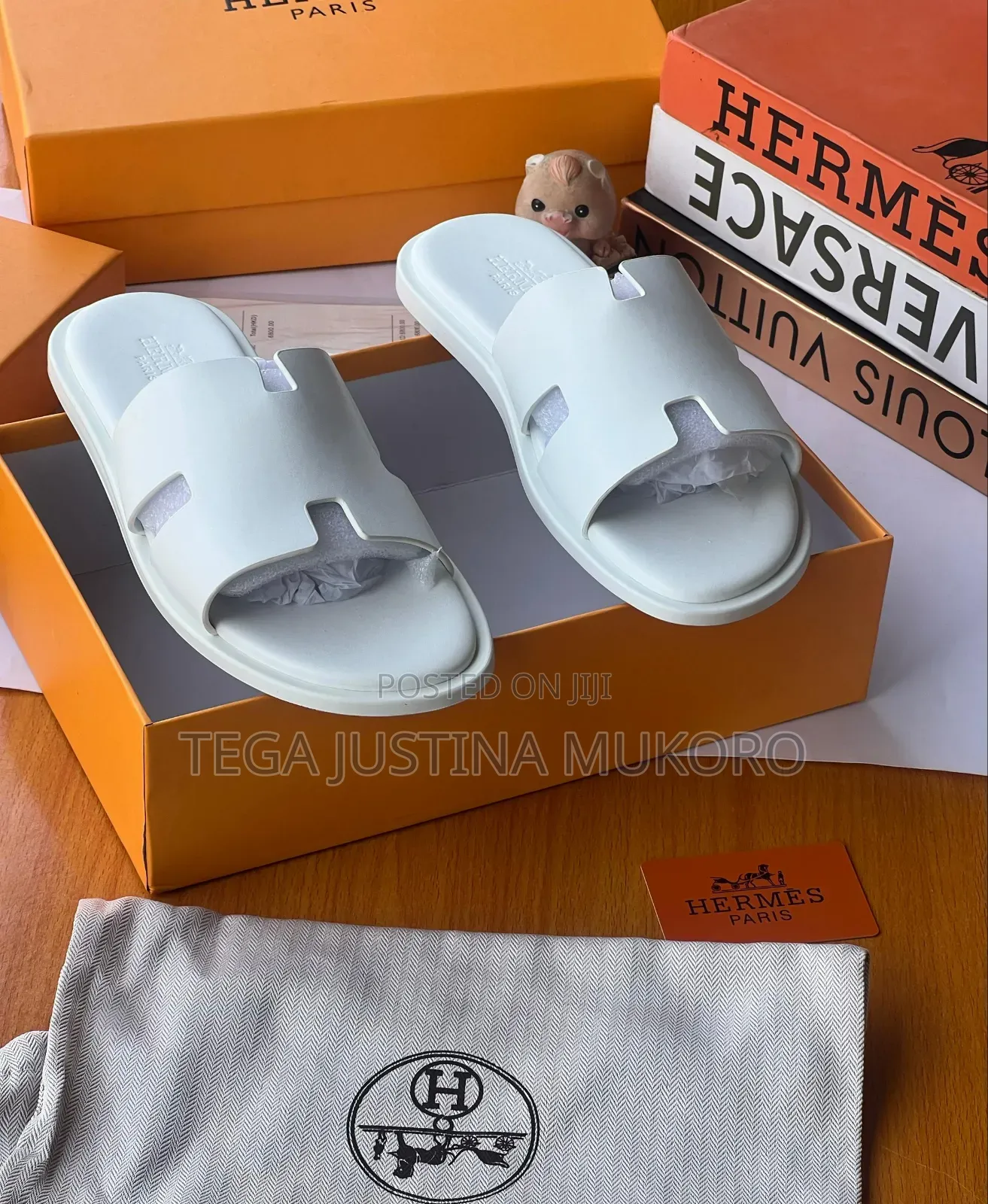 Latest of Men's Hermes White Pam Slippers