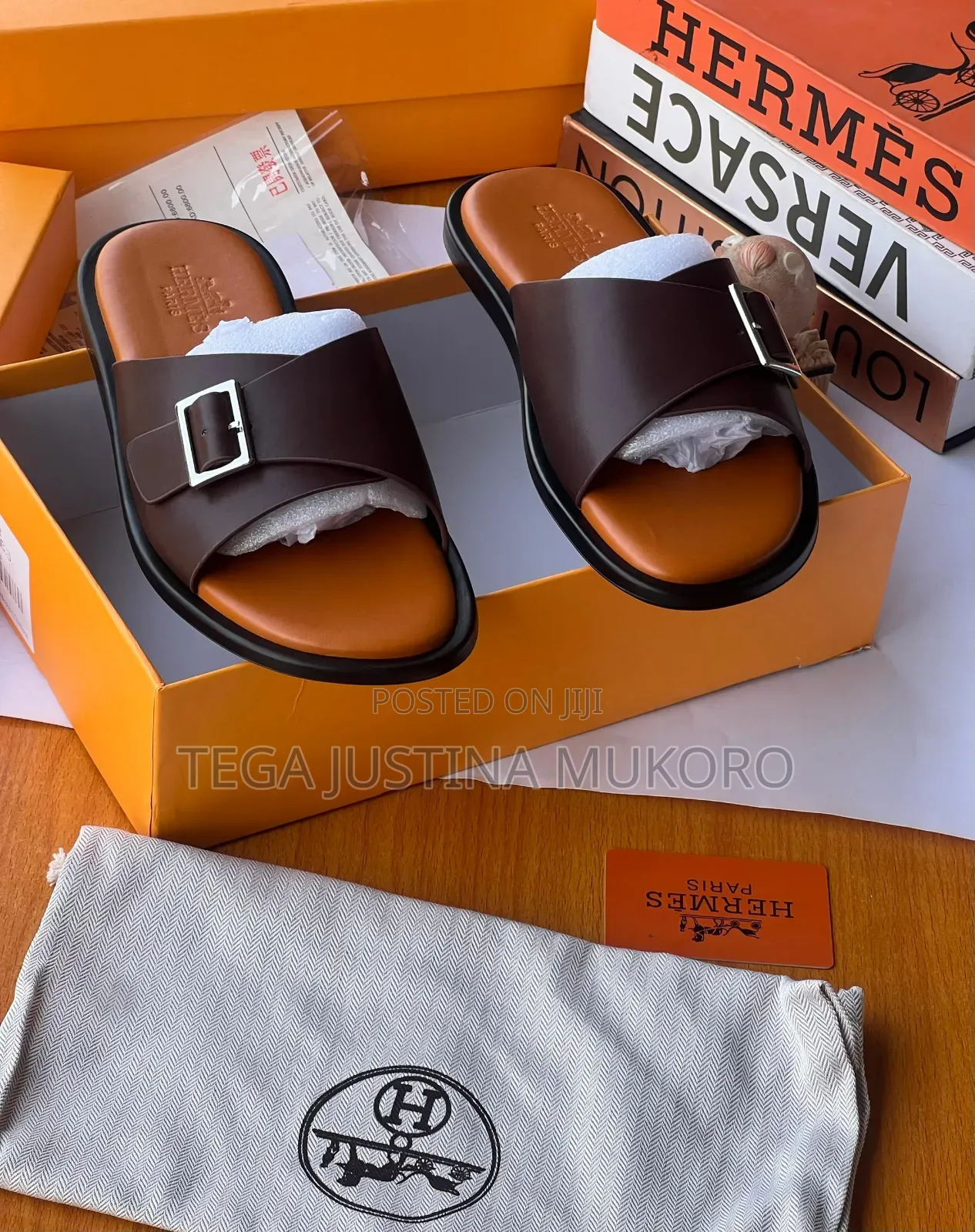 Luxury Buckle Closure Men's Pam Slippers