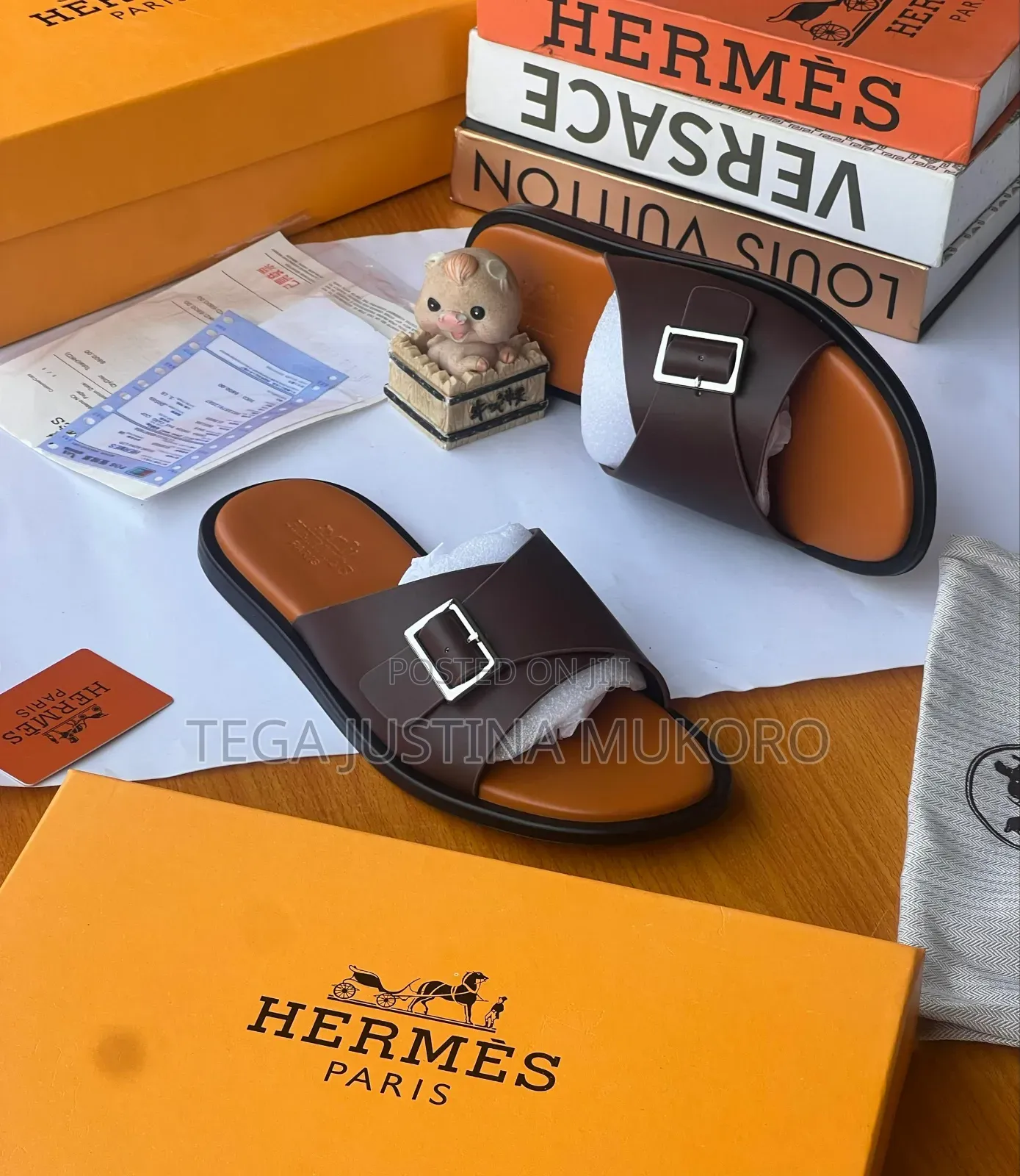 Luxury Buckle Closure Men's Pam Slippers