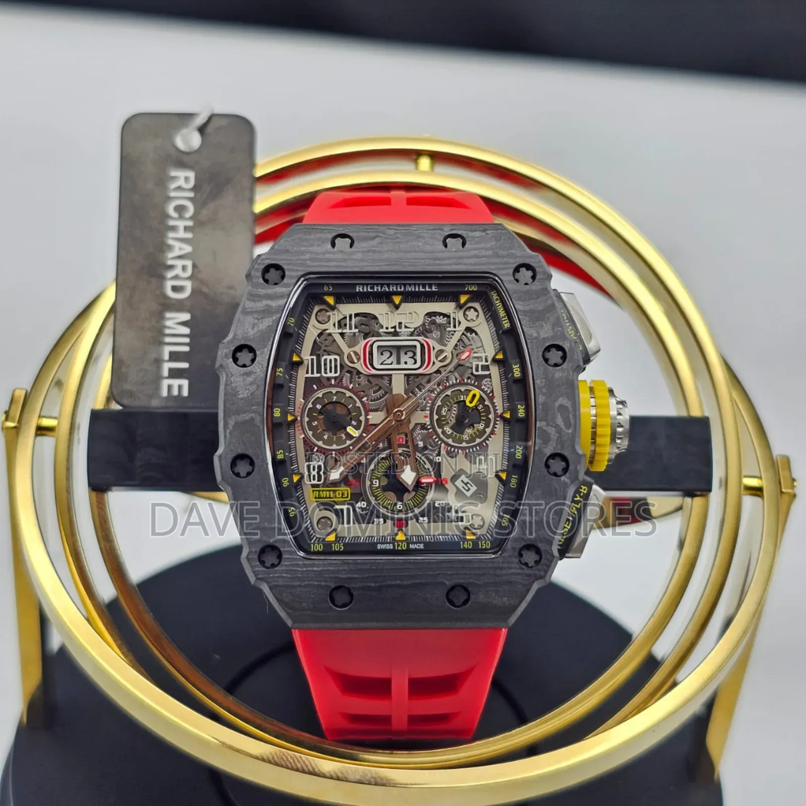 R M Richard Mille Male Watch Rubber Strap Automatic System