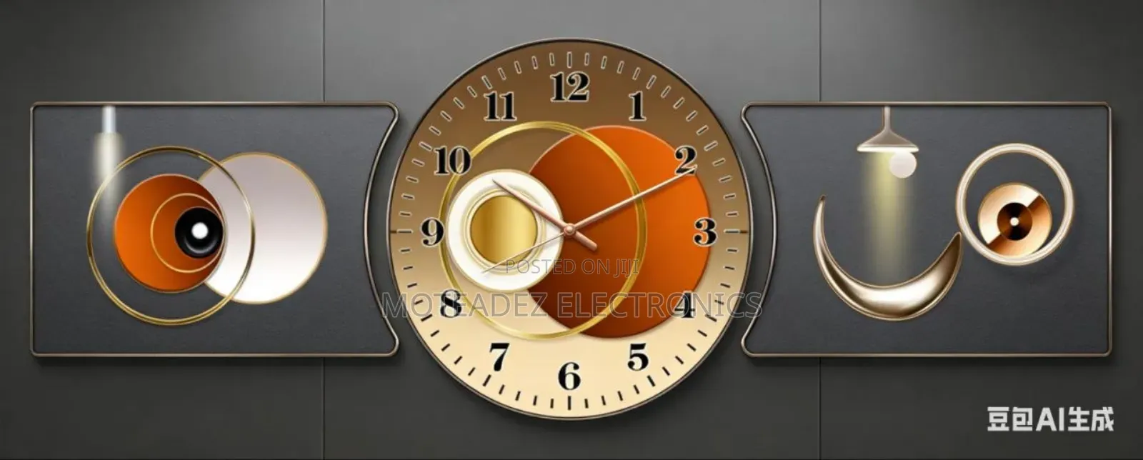 High Quality 3in1 Exquisite Designs Acrylic Frame Wall Clock