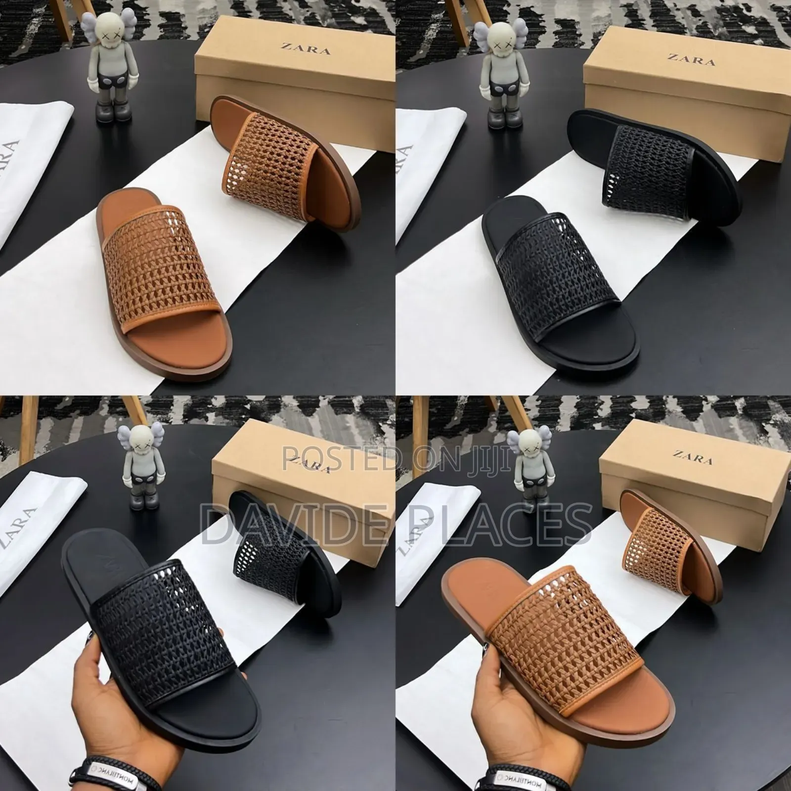 Original Quality Zara Slide Black and Brown