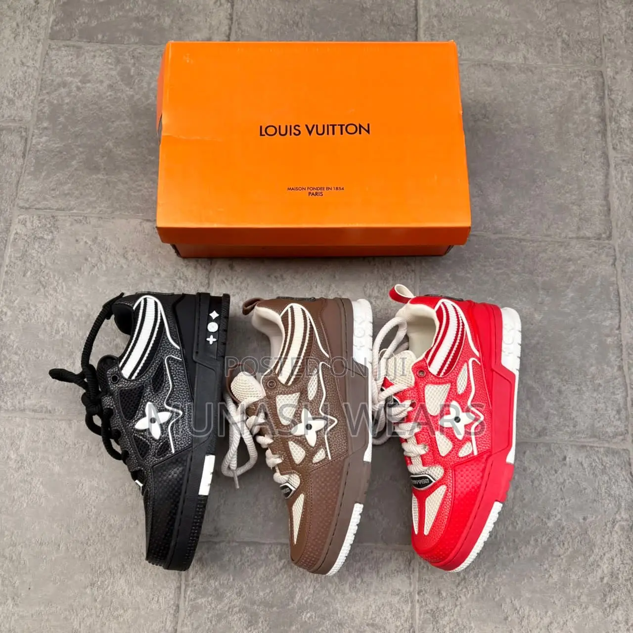 Luxury Lv Skateboard Original Leather Sneakers 40-46